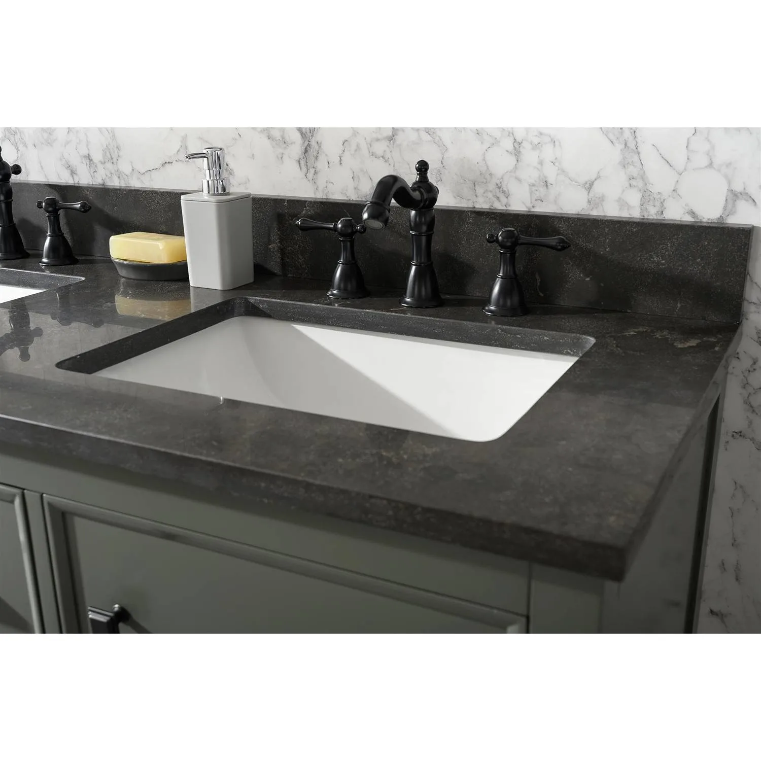 Legion Furniture 54 Inch Blue Lime Stone Top Pewter Green Vanity Cabinet - image 6