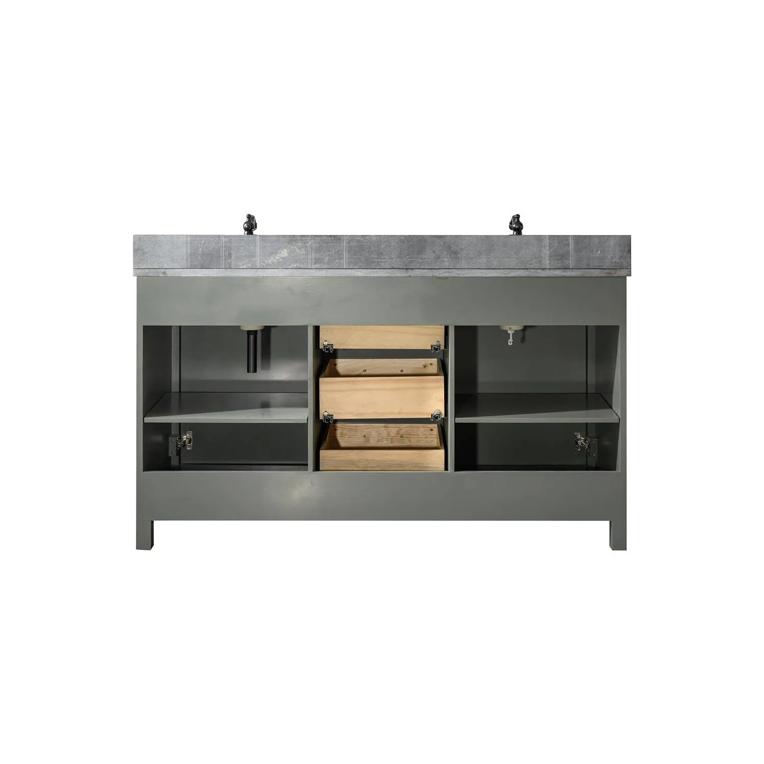 Legion Furniture 60 Inch Blue Lime Stone Top Pewter Green Vanity Cabinet - image 18