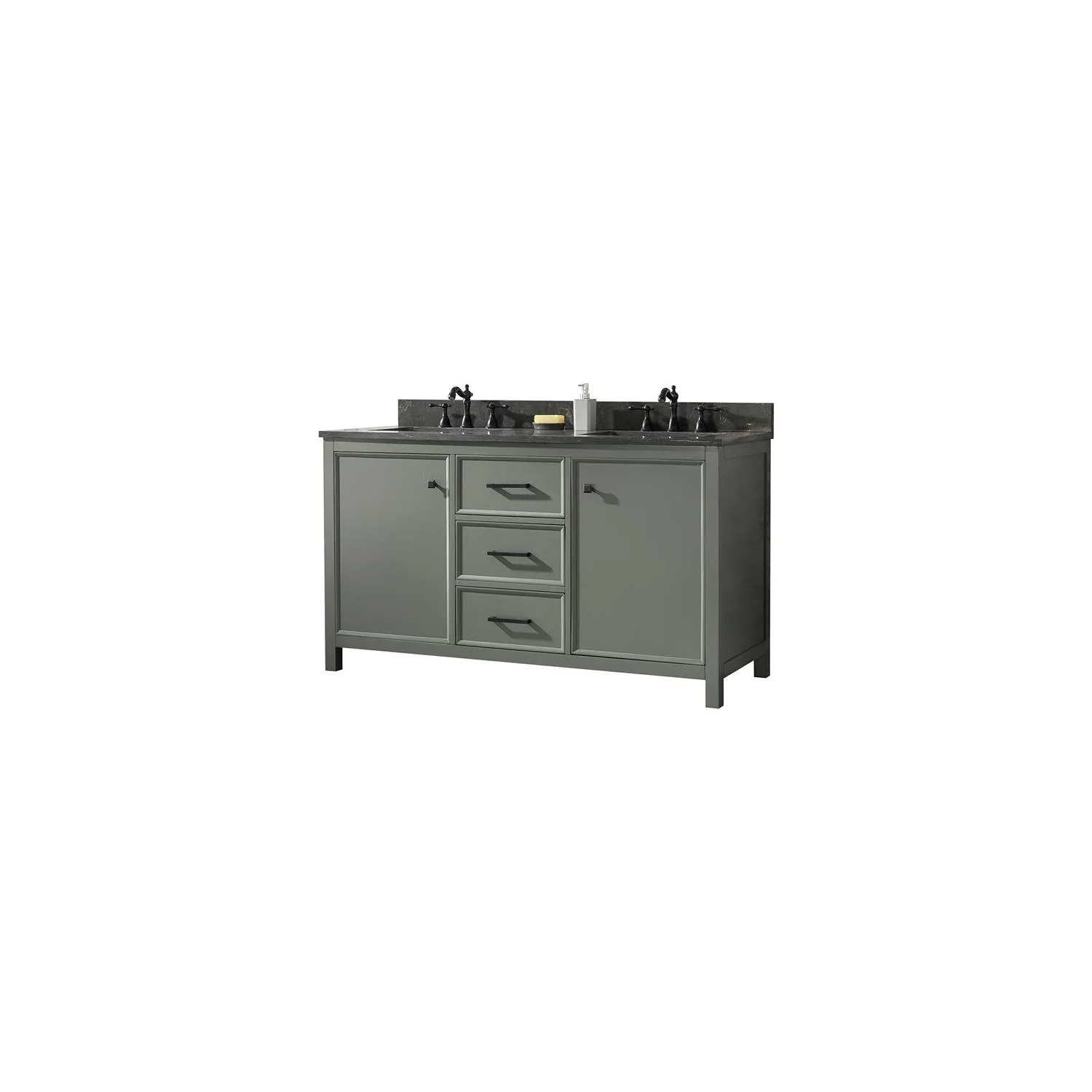 Legion Furniture 60 Inch Blue Lime Stone Top Pewter Green Vanity Cabinet - image 20