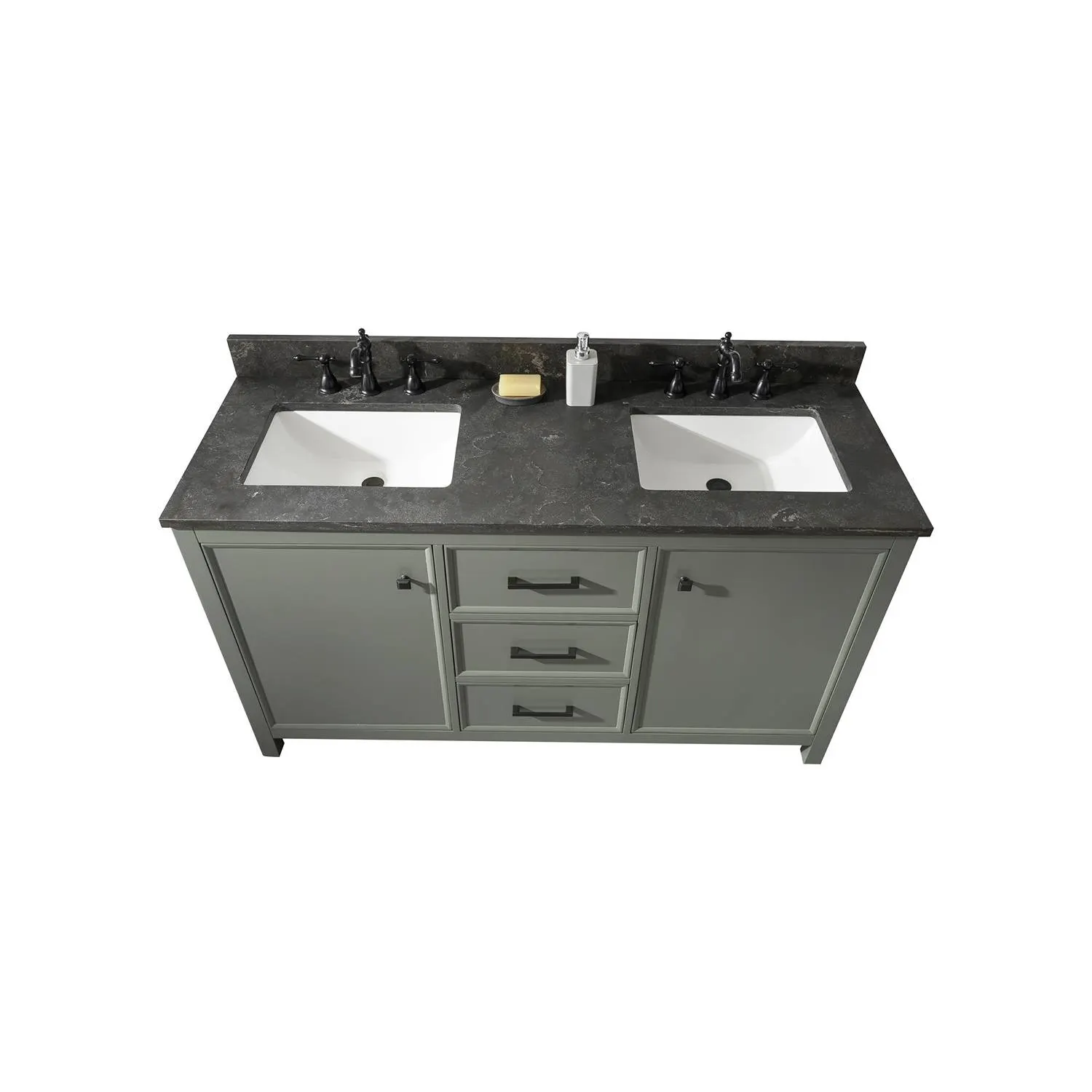 Legion Furniture 60 Inch Blue Lime Stone Top Pewter Green Vanity Cabinet - image 22