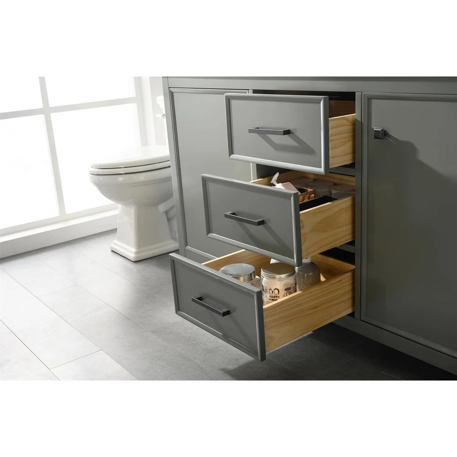 Legion Furniture 60 Inch Blue Lime Stone Top Pewter Green Vanity Cabinet - image 8