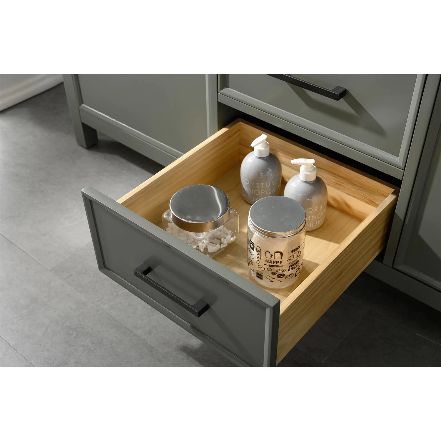 Legion Furniture 60 Inch Blue Lime Stone Top Pewter Green Vanity Cabinet - image 9