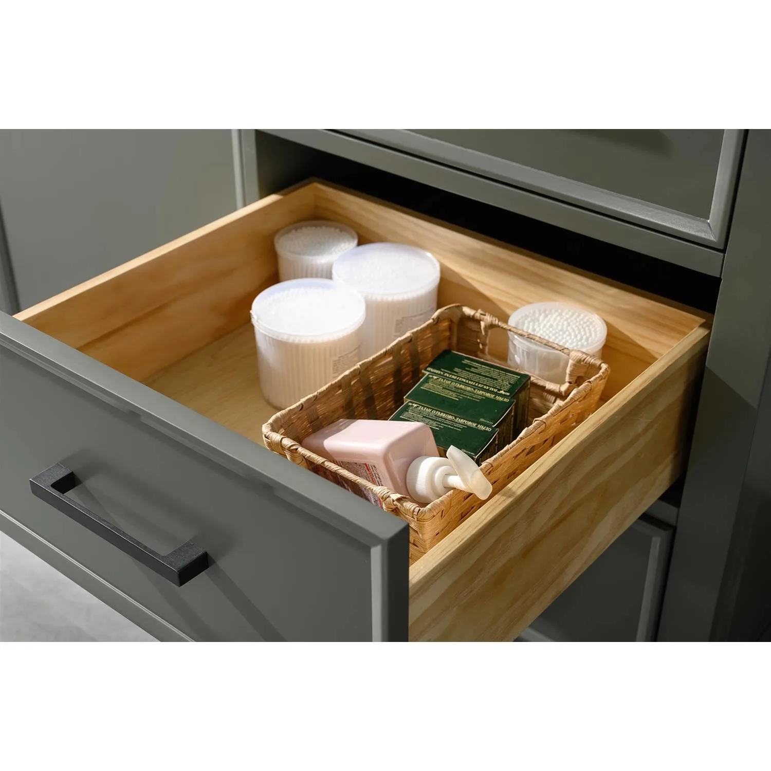 Legion Furniture 60 Inch Blue Lime Stone Top Pewter Green Vanity Cabinet - image 11