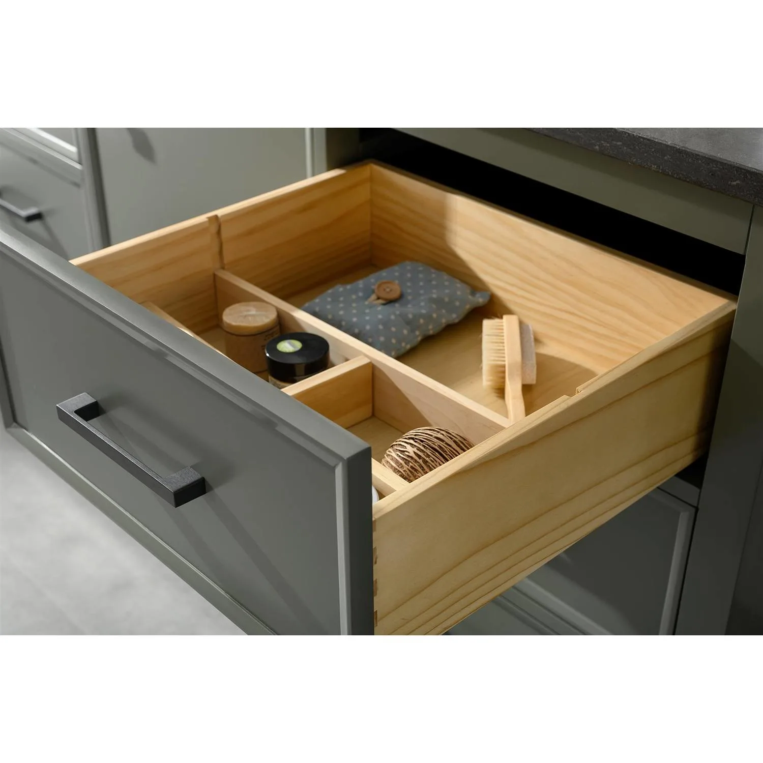 Legion Furniture 60 Inch Blue Lime Stone Top Pewter Green Vanity Cabinet - image 15