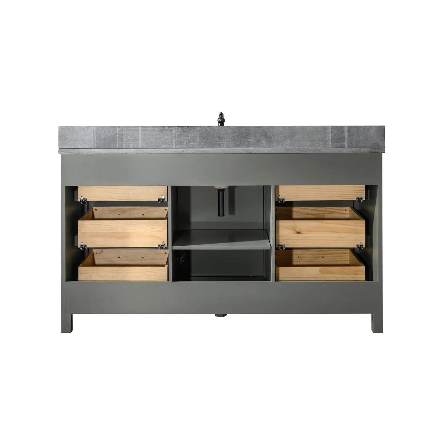 Legion Furniture 60 Inch Blue Lime Stone Top Pewter Green Vanity Cabinet - image 16