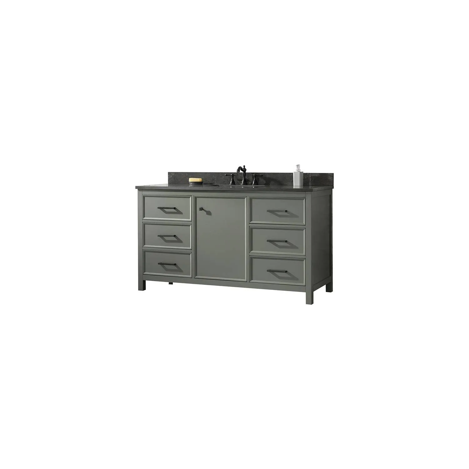Legion Furniture 60 Inch Blue Lime Stone Top Pewter Green Vanity Cabinet - image 18