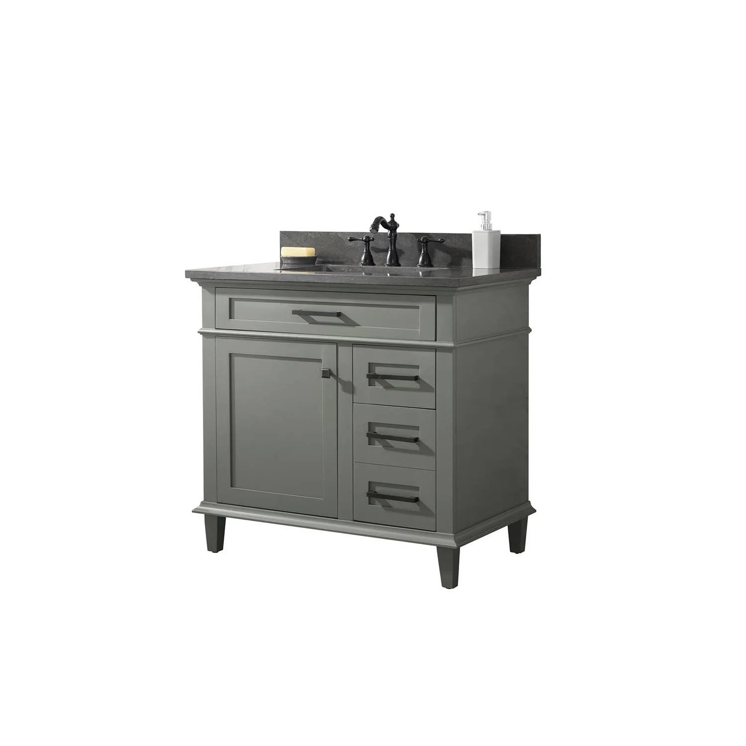 Legion Furniture 36 Inch Blue Lime Stone Top Pewter Green Vanity Cabinet - image 17