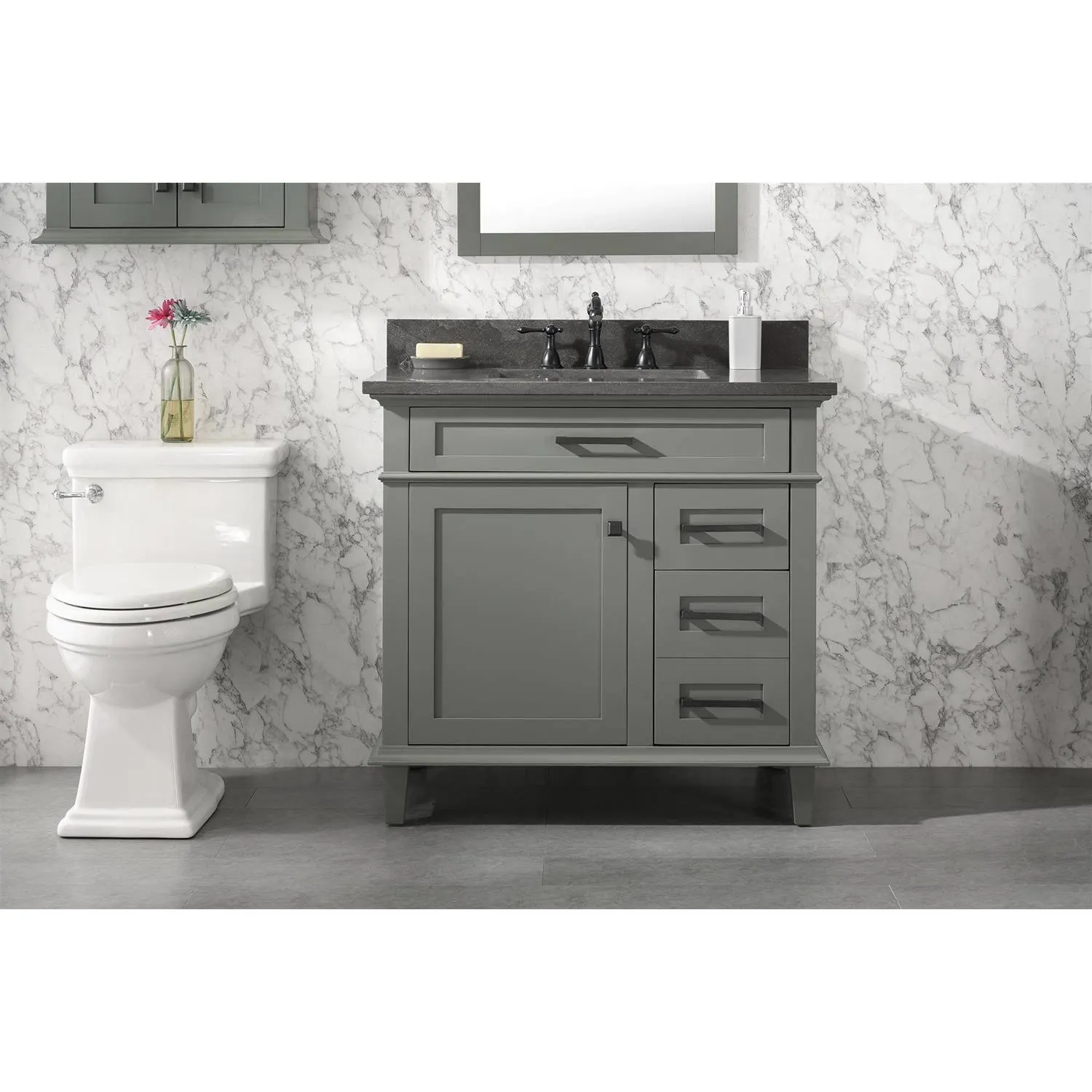 Legion Furniture 36 Inch Blue Lime Stone Top Pewter Green Vanity Cabinet - image 3