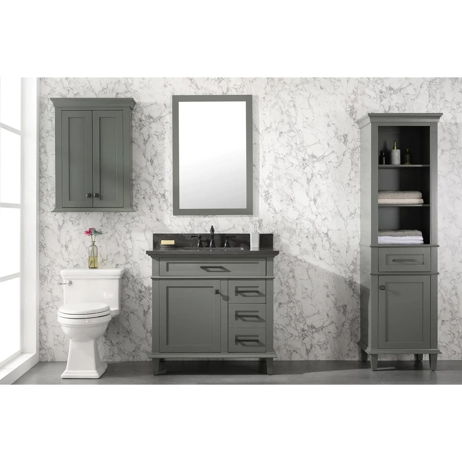 Legion Furniture 36 Inch Blue Lime Stone Top Pewter Green Vanity Cabinet - image 21
