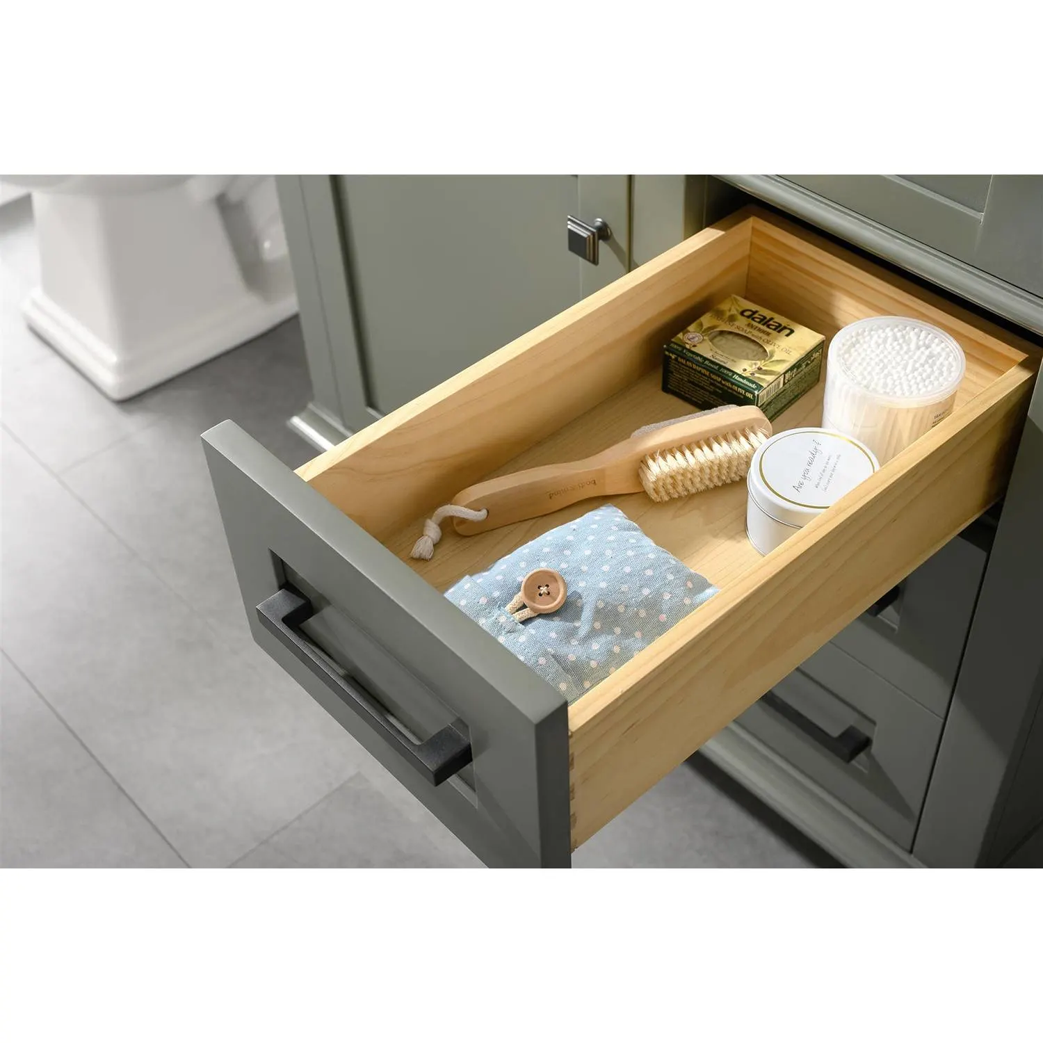 Legion Furniture 36 Inch Blue Lime Stone Top Pewter Green Vanity Cabinet - image 6