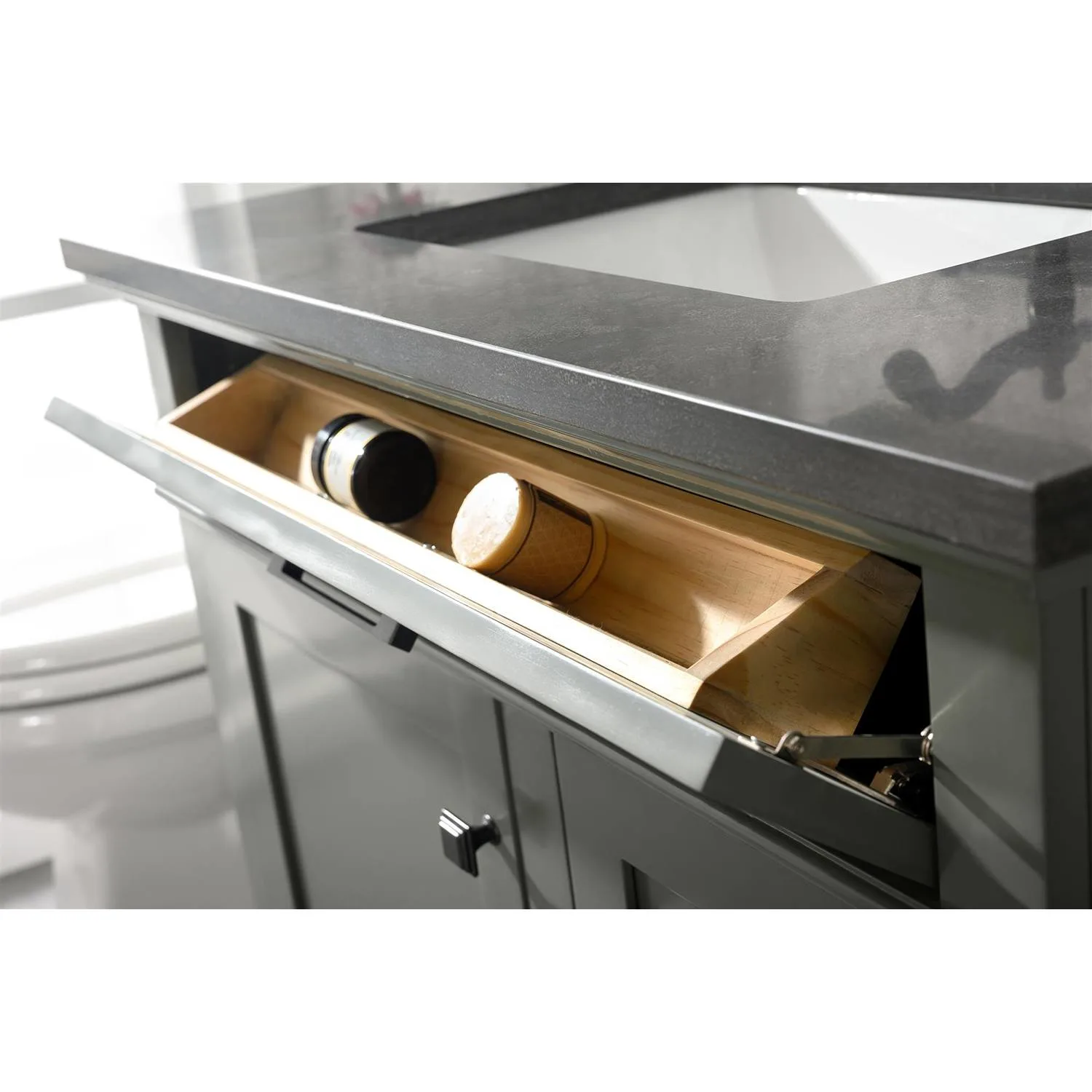 Legion Furniture 36 Inch Blue Lime Stone Top Pewter Green Vanity Cabinet - image 10