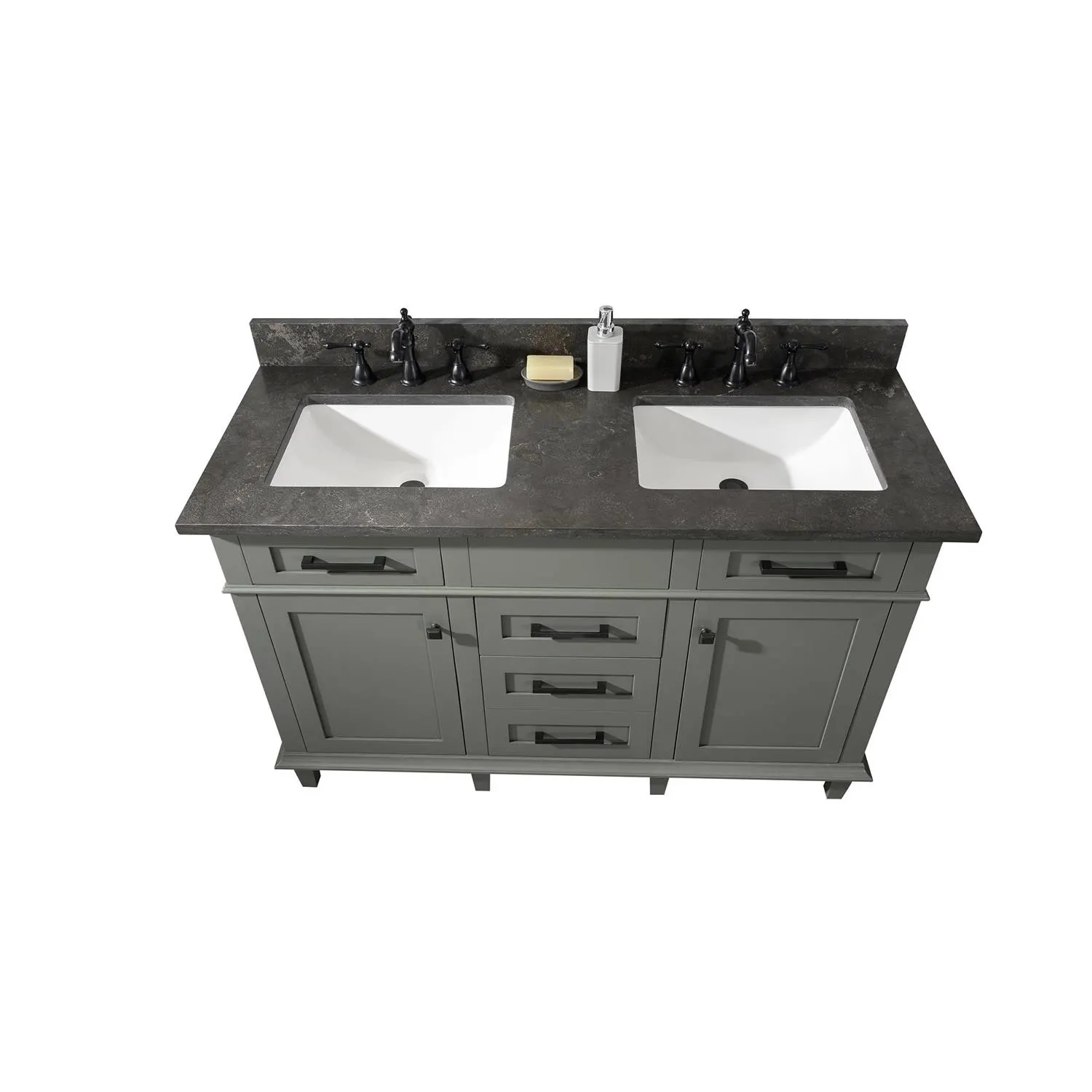 Legion Furniture 54 Inch Blue Lime Stone Top Pewter Green Vanity Cabinet - image 22
