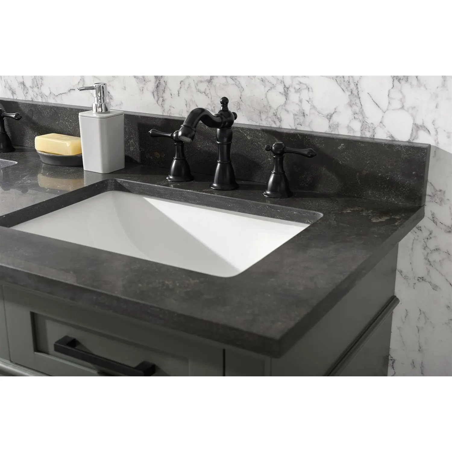 Legion Furniture 54 Inch Blue Lime Stone Top Pewter Green Vanity Cabinet - image 6