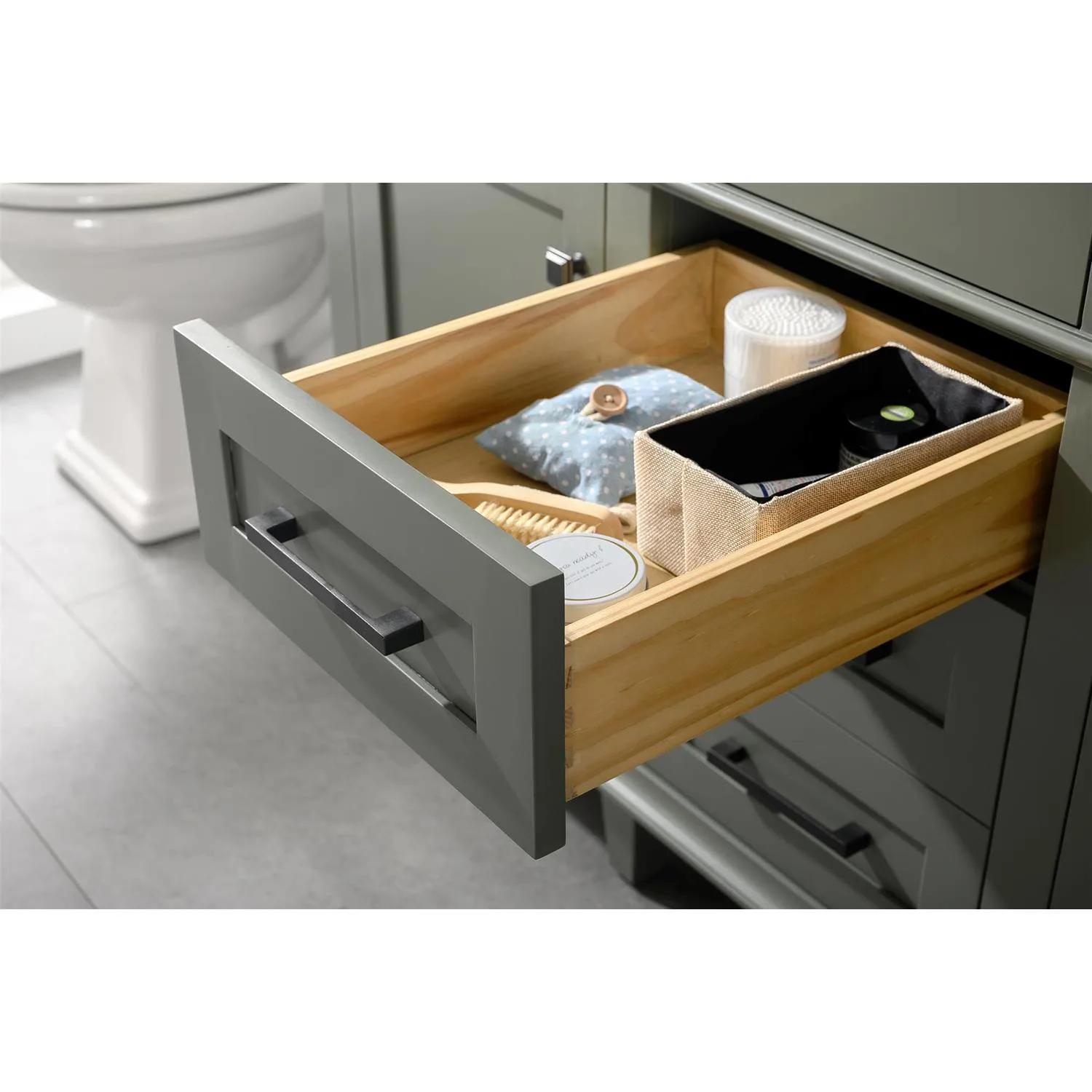 Legion Furniture 54 Inch Blue Lime Stone Top Pewter Green Vanity Cabinet - image 8