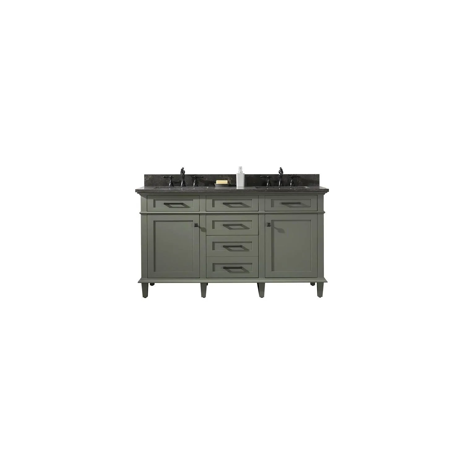 Legion Furniture 60 Inch Blue Lime Stone Top Pewter Green Vanity Cabinet