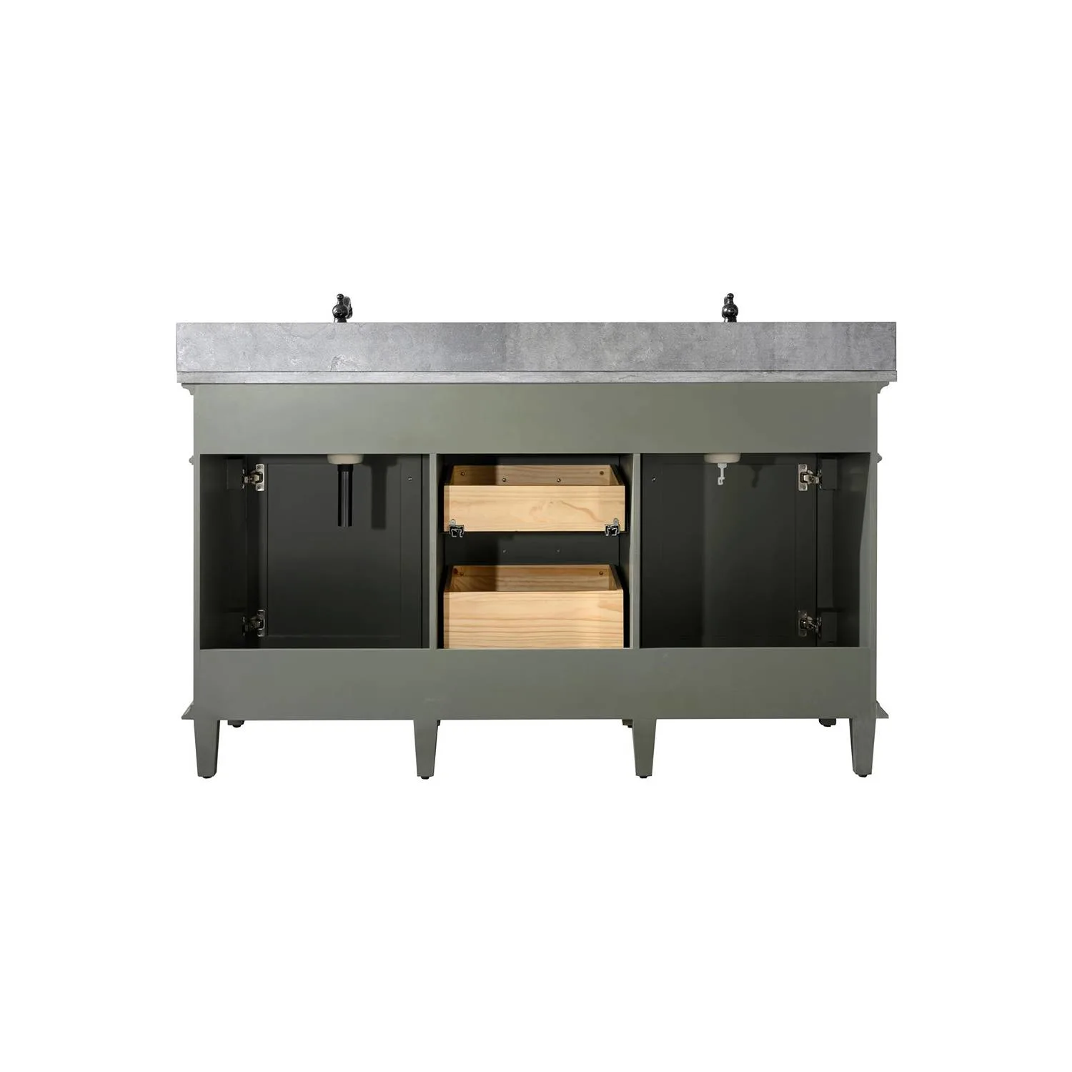 Legion Furniture 60 Inch Blue Lime Stone Top Pewter Green Vanity Cabinet - image 15