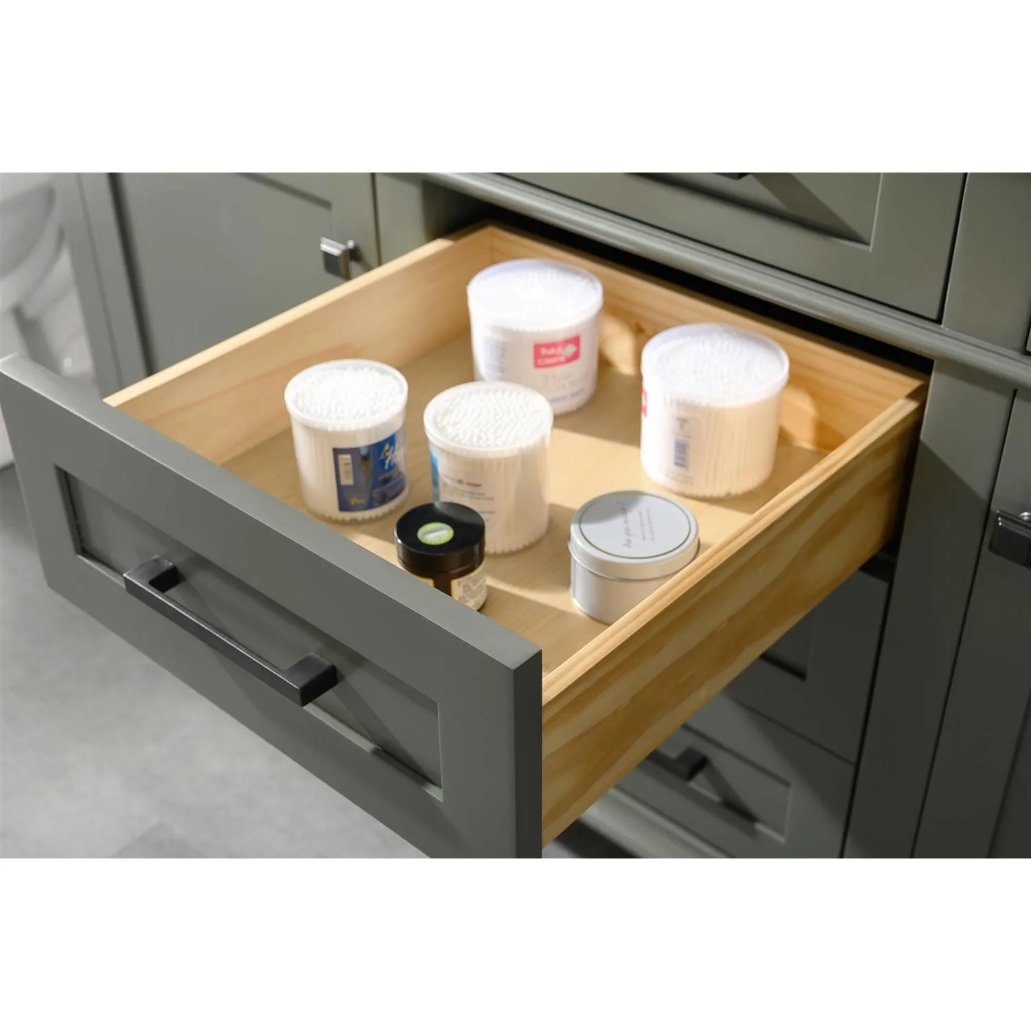 Legion Furniture 60 Inch Blue Lime Stone Top Pewter Green Vanity Cabinet - image 10