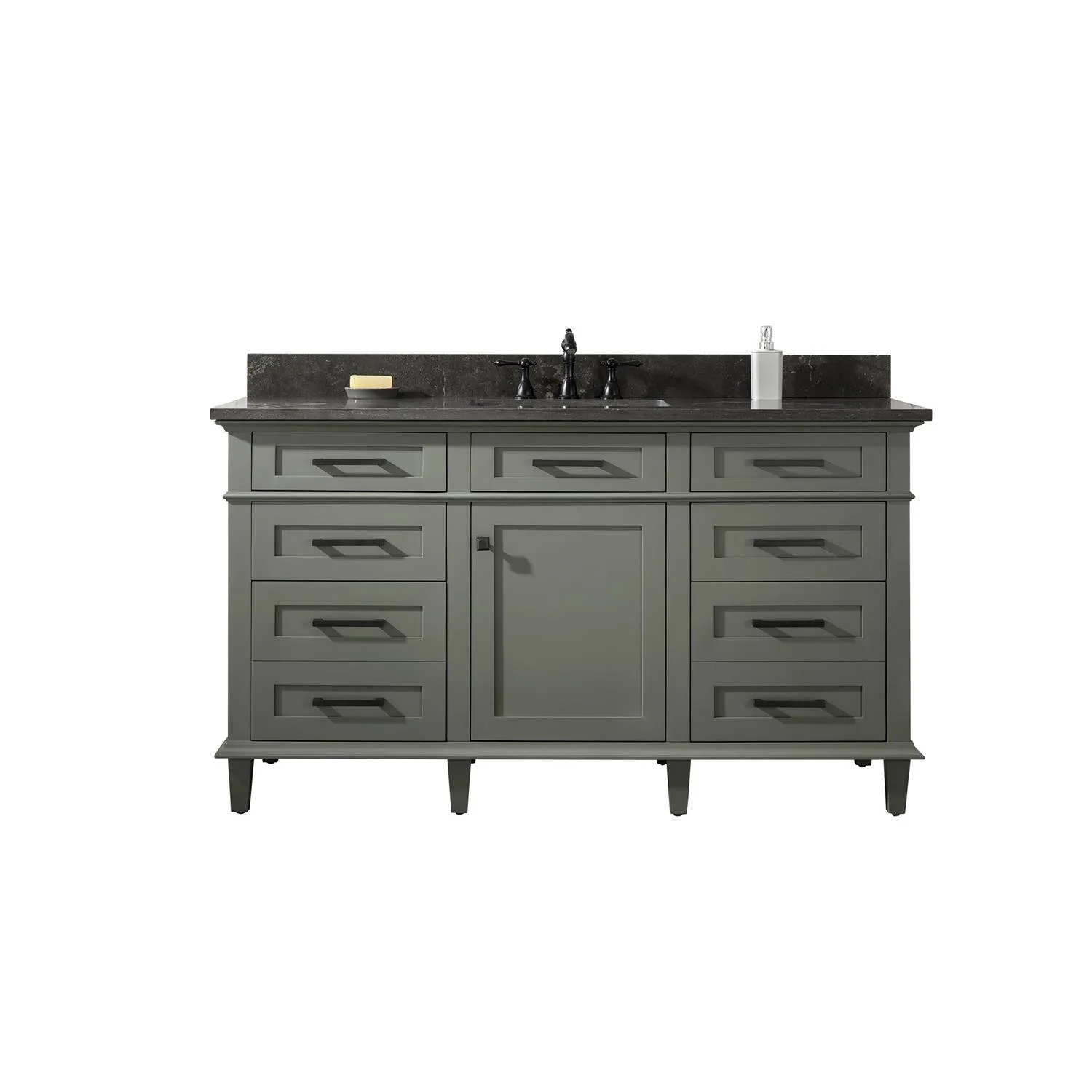 Legion Furniture 60 Inch Blue Lime Stone Top Pewter Green Vanity Cabinet