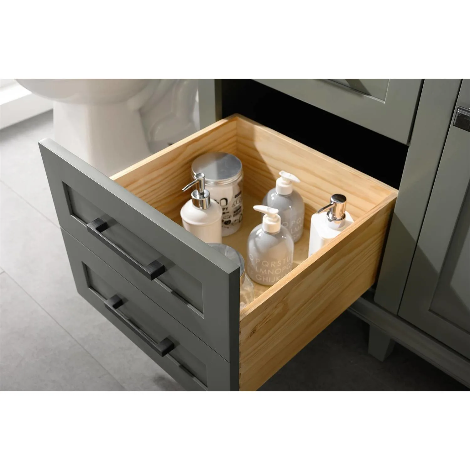 Legion Furniture 60 Inch Blue Lime Stone Top Pewter Green Vanity Cabinet - image 12