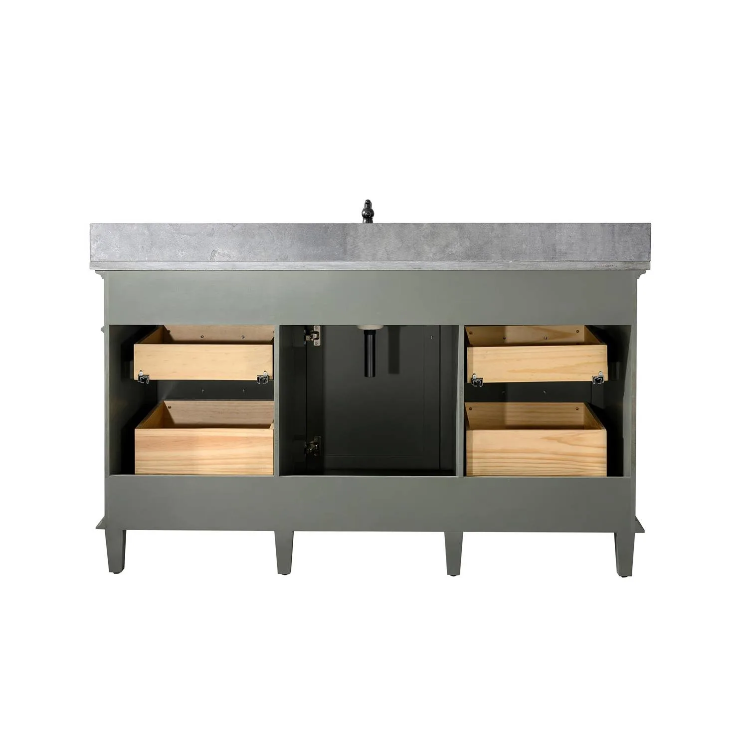 Legion Furniture 60 Inch Blue Lime Stone Top Pewter Green Vanity Cabinet - image 19