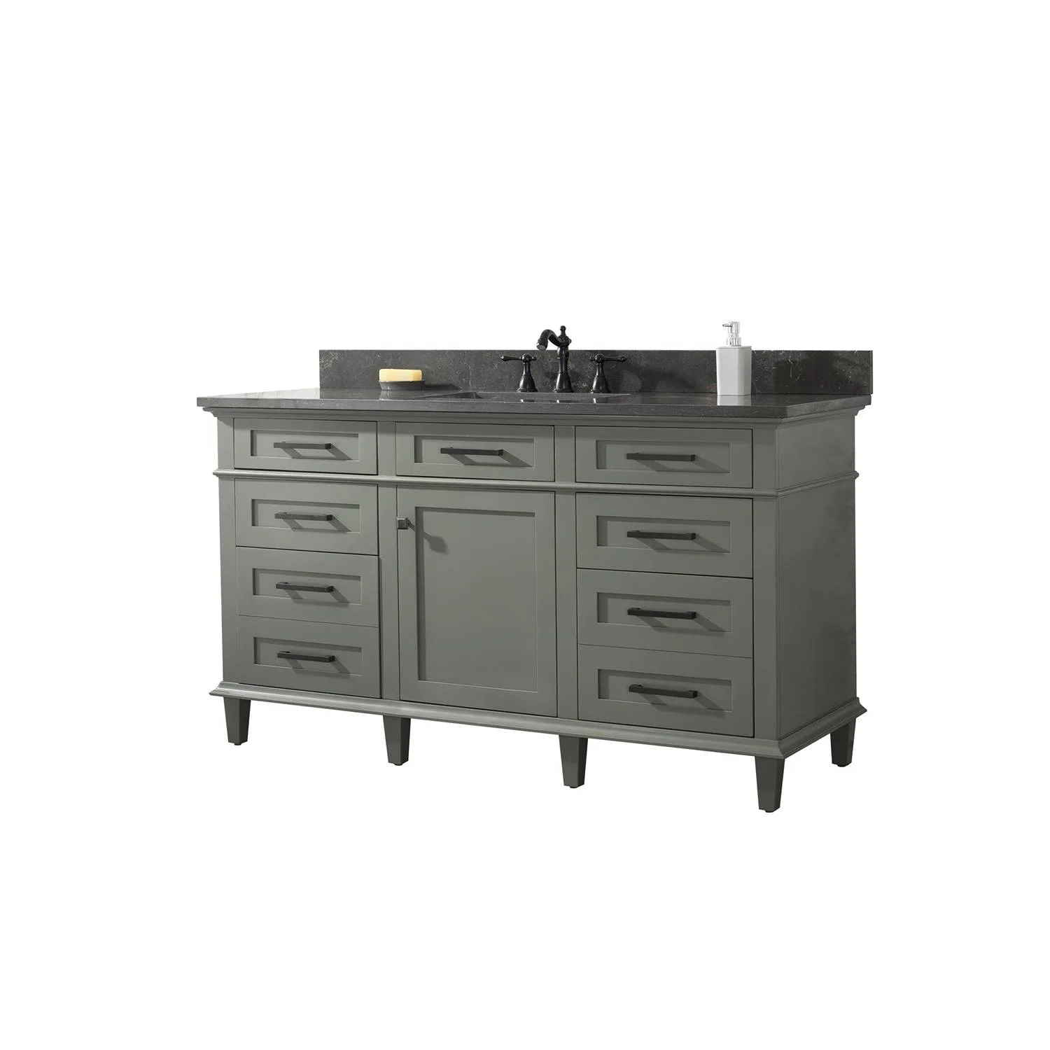 Legion Furniture 60 Inch Blue Lime Stone Top Pewter Green Vanity Cabinet - image 20
