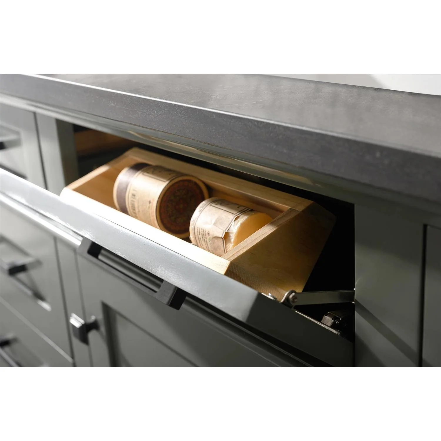 Legion Furniture 60 Inch Blue Lime Stone Top Pewter Green Vanity Cabinet - image 5