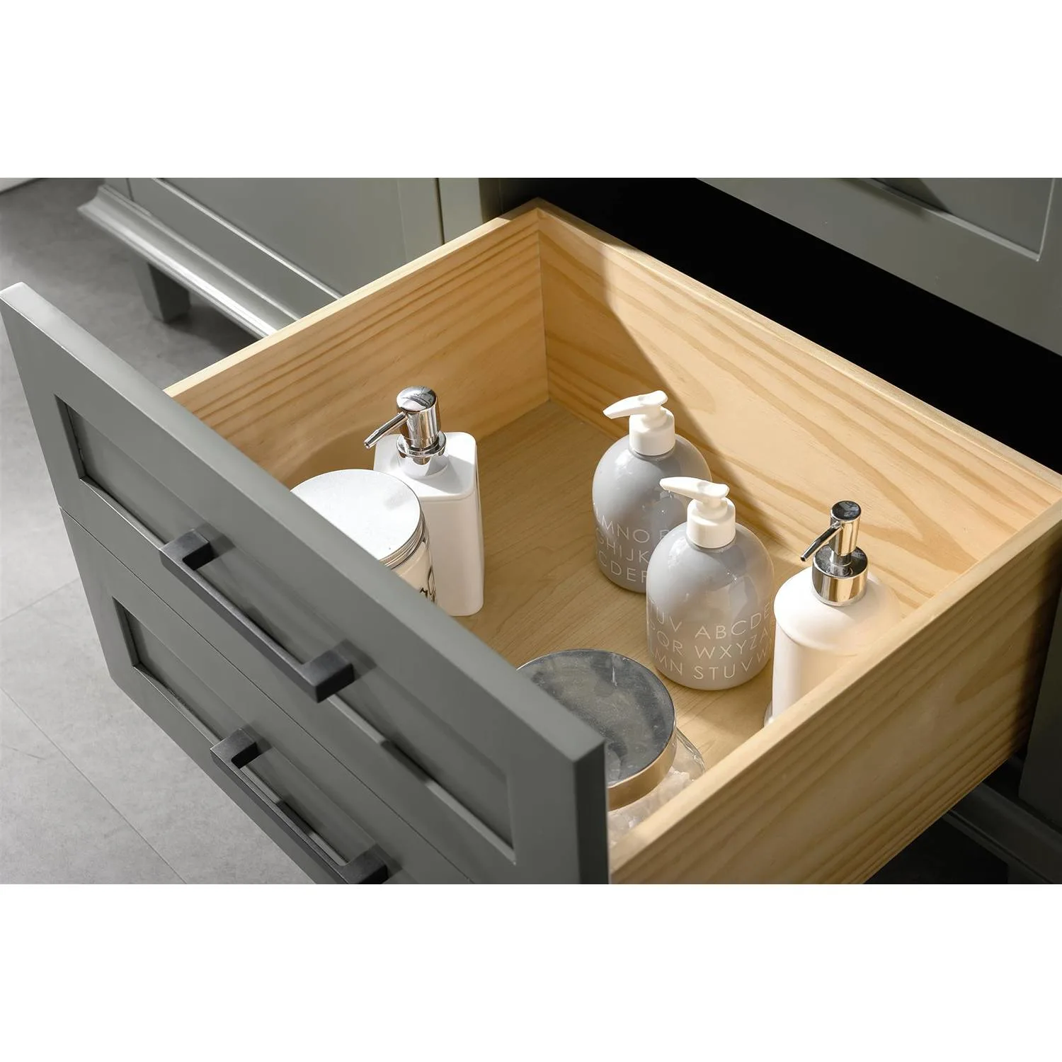 Legion Furniture 72 Inch Blue Lime Stone Top Pewter Green Vanity Cabinet - image 11