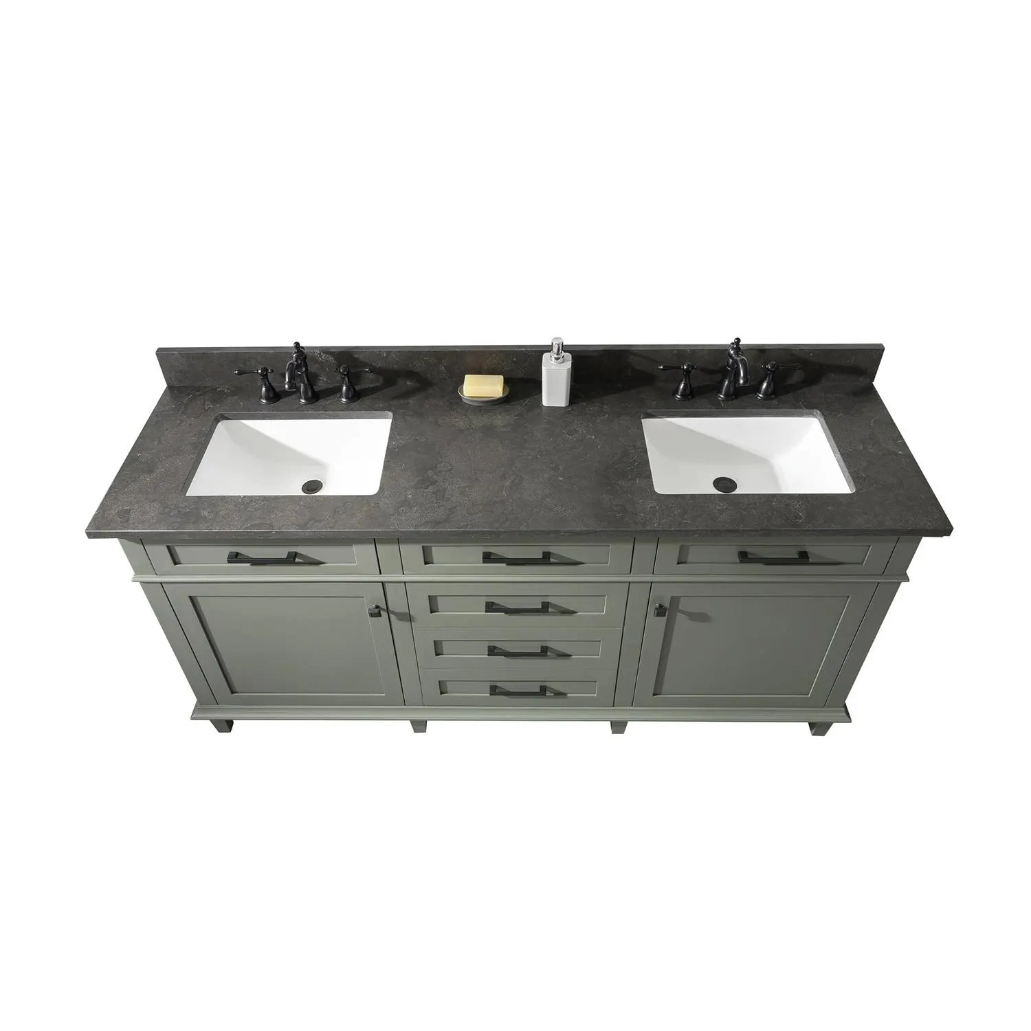 Legion Furniture 72 Inch Blue Lime Stone Top Pewter Green Vanity Cabinet - image 21