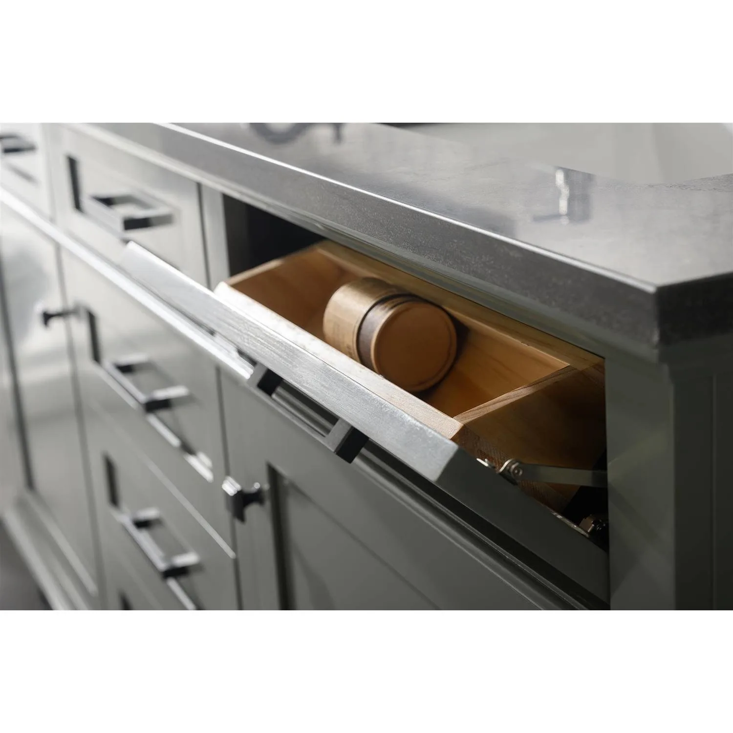 Legion Furniture 72 Inch Blue Lime Stone Top Pewter Green Vanity Cabinet - image 7