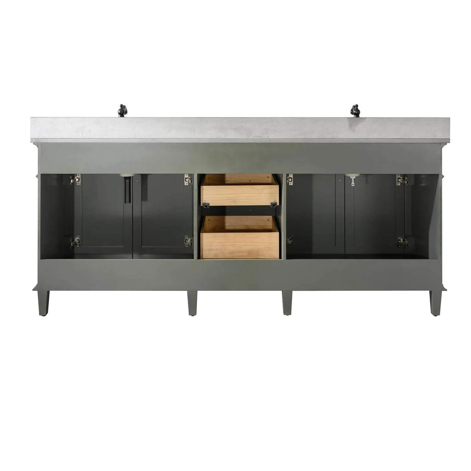 Legion Furniture 80 Inch Blue Lime Stone Top Pewter Green Vanity Cabinet - image 19