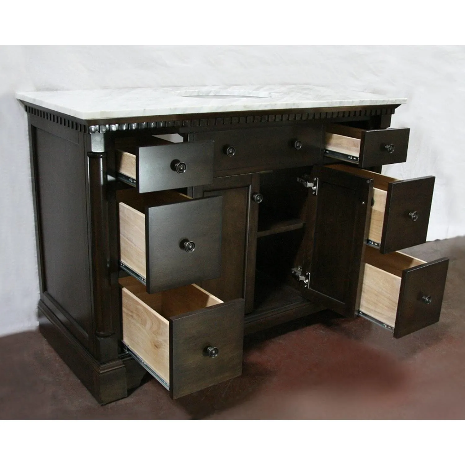 Legion Furniture 48 Inch Carrara White Top Ceramic Sink Vanity Cabinet - image 9