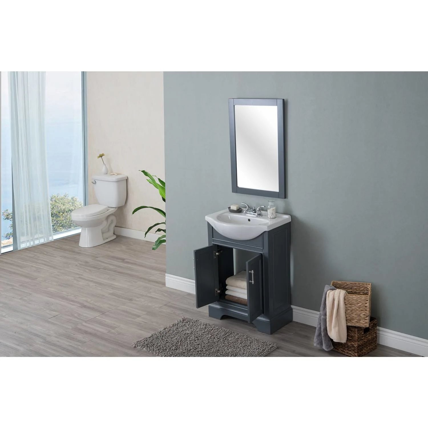 Legion Furniture 24 Inch White Ceramic Top and Sink Vanity Cabinet - image 6