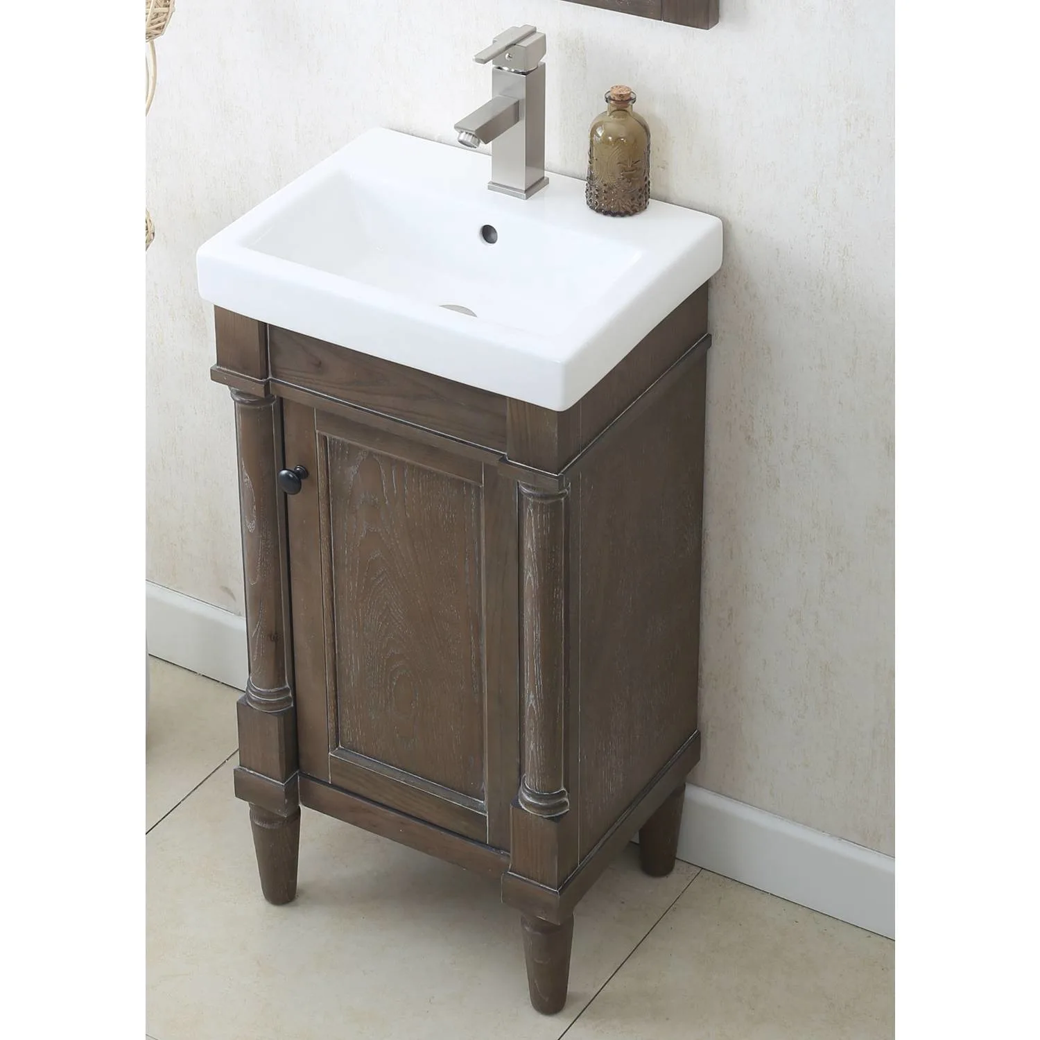 Legion Furniture 18 Inch White Porcelain Top and Sink Vanity Cabinet - image 2