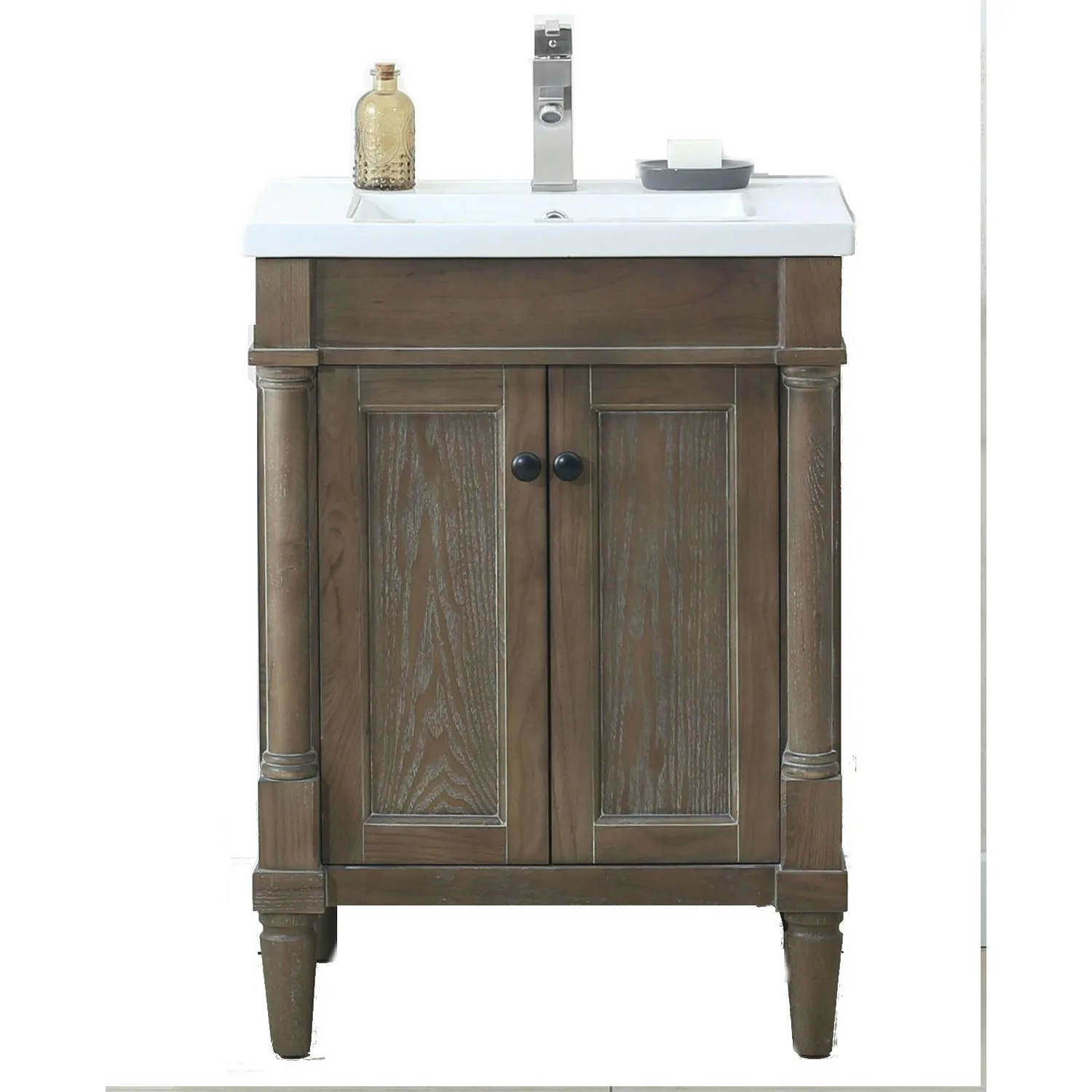 Legion Furniture 24 Inch White Porcelain Top and Sink Vanity Cabinet