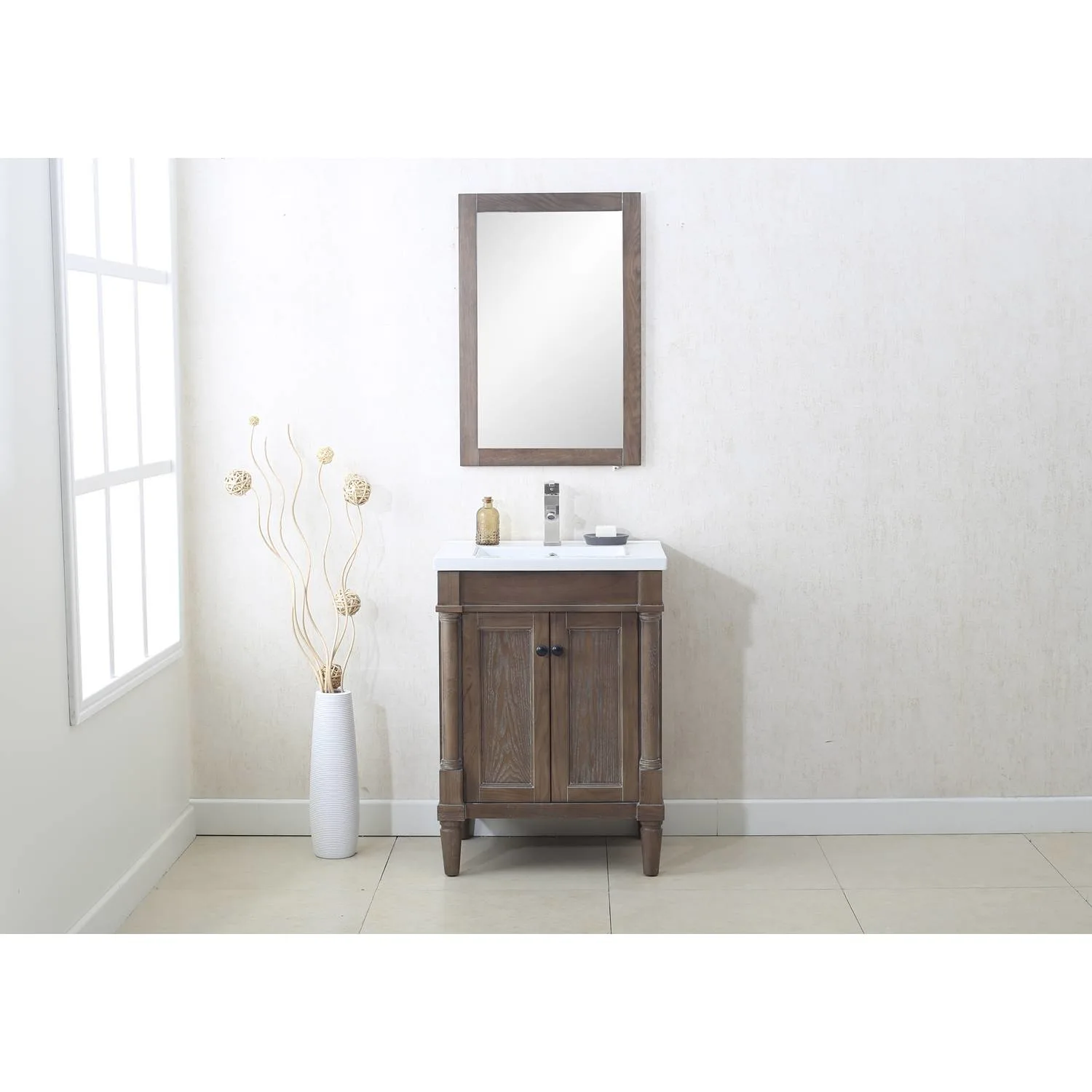Legion Furniture 24 Inch White Porcelain Top and Sink Vanity Cabinet - image 3