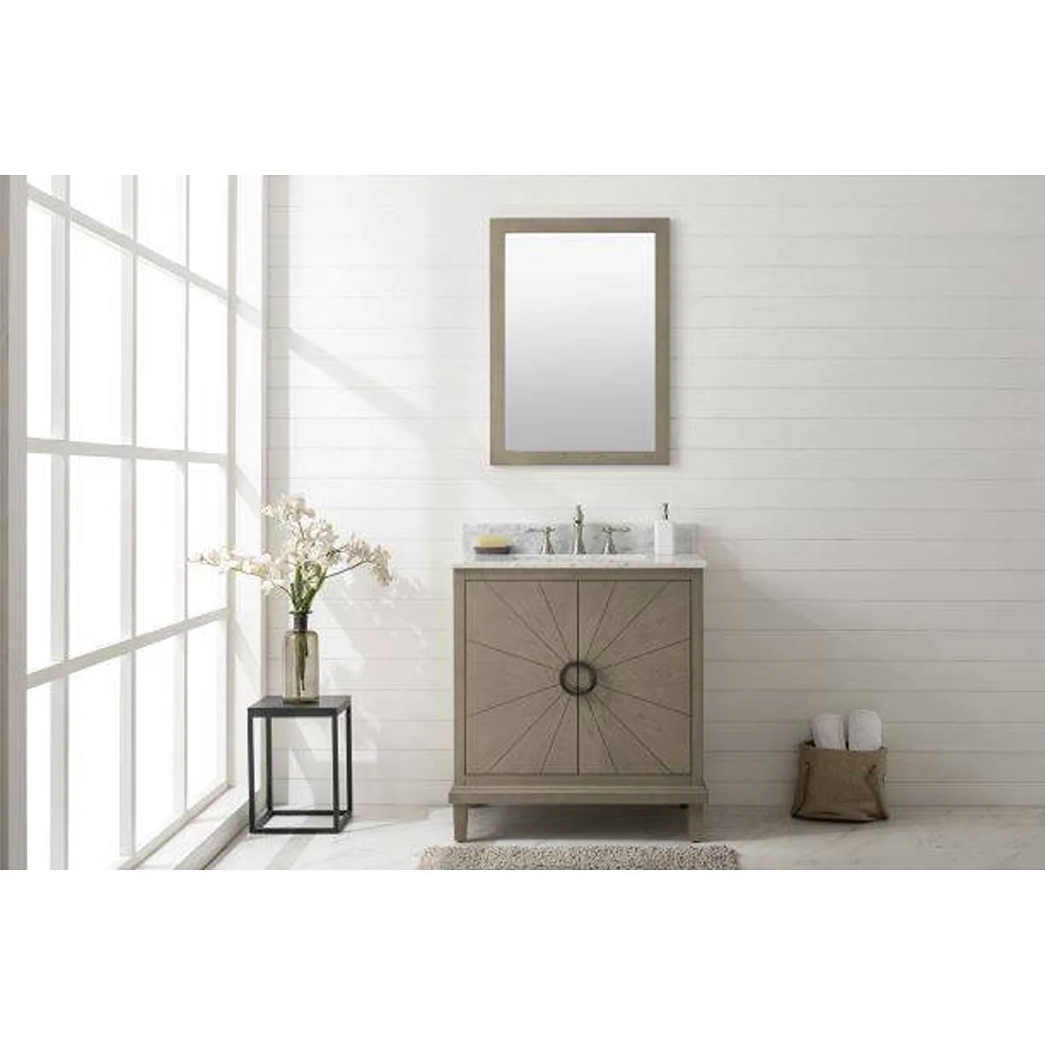 Legion Furniture 30 Inch Carrara White Top Ceramic Sink Vanity Cabinet