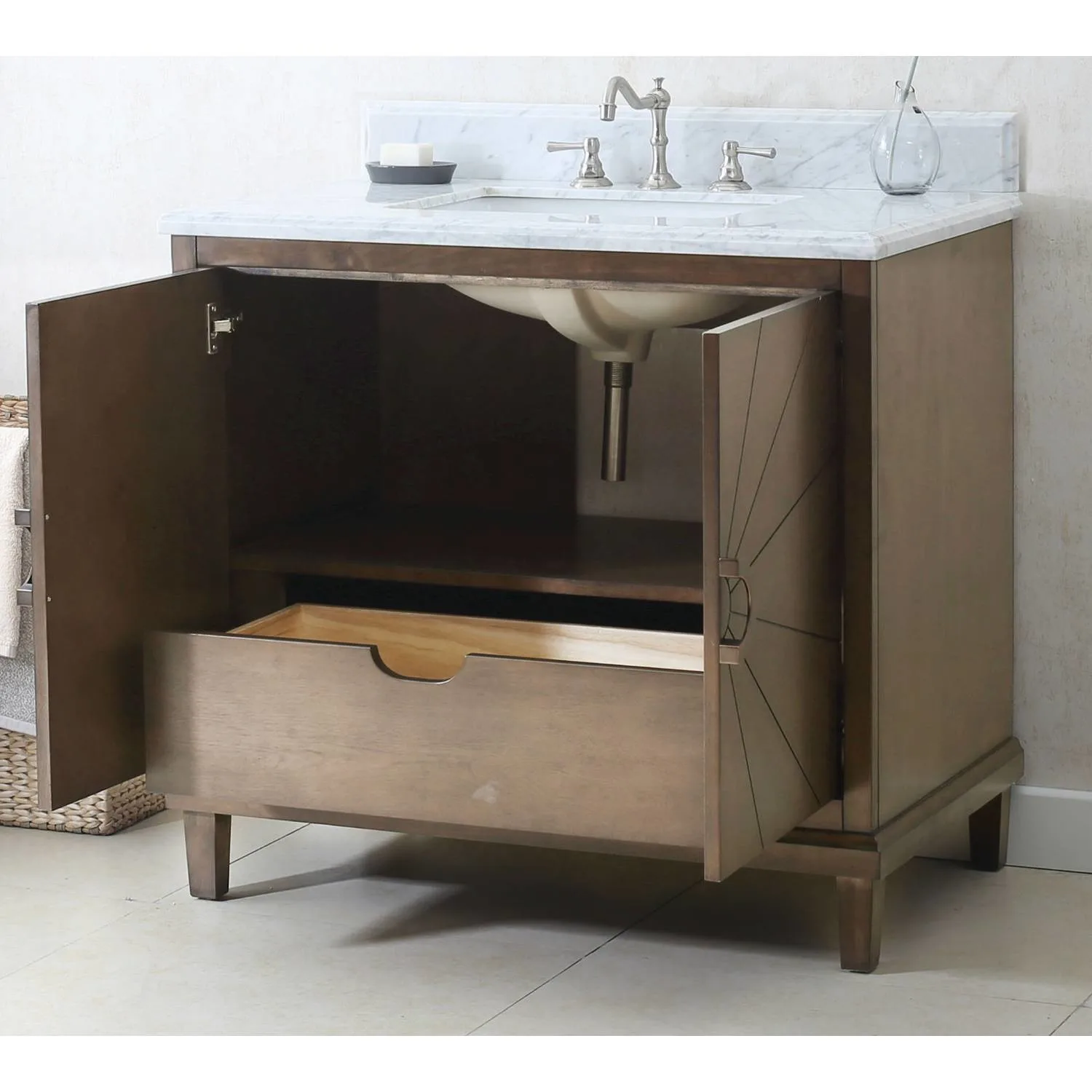 Legion Furniture 36 Inch Carrara White Top Ceramic Sink Vanity Cabinet - image 11