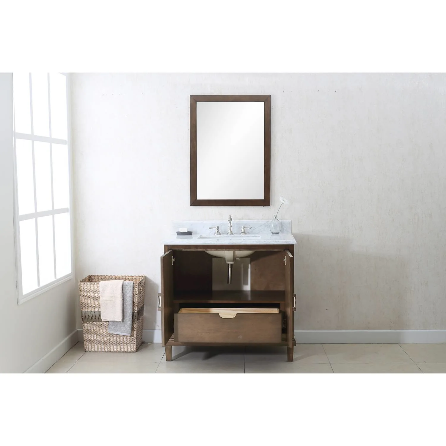 Legion Furniture 36 Inch Carrara White Top Ceramic Sink Vanity Cabinet - image 7