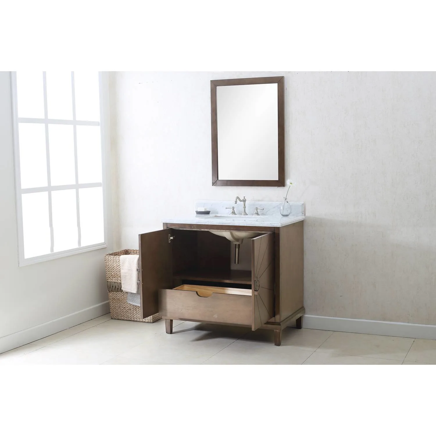 Legion Furniture 36 Inch Carrara White Top Ceramic Sink Vanity Cabinet - image 10