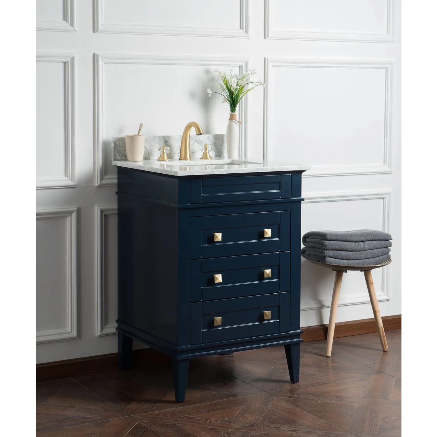 Legion Furniture 24 Inch Carrara White Top Square Basin Vanity Cabinet - image 2