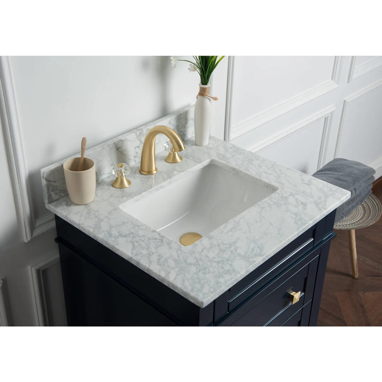 Legion Furniture 24 Inch Carrara White Top Square Basin Vanity Cabinet - image 8