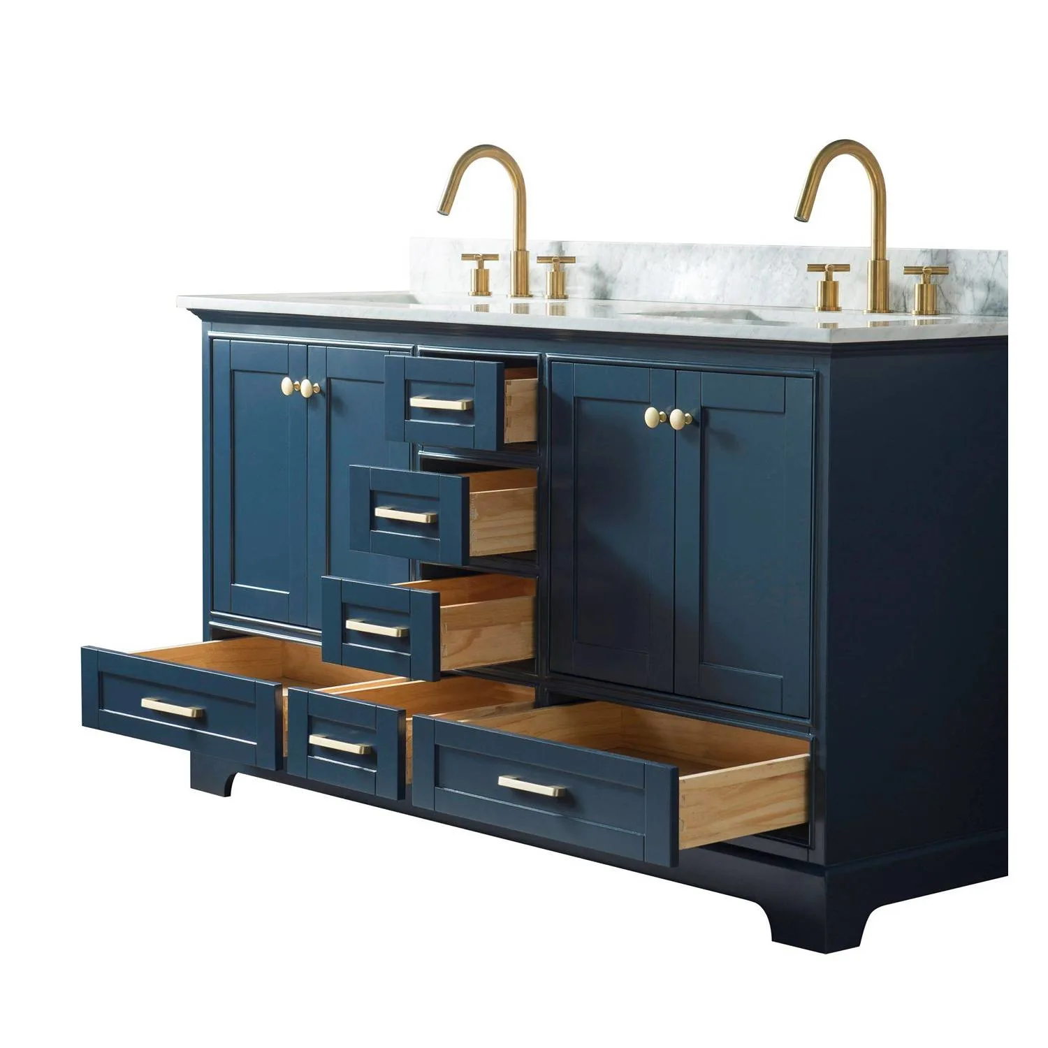 Legion Furniture 60 Inch Carrara White Top Square Basin Vanity Cabinet - image 4