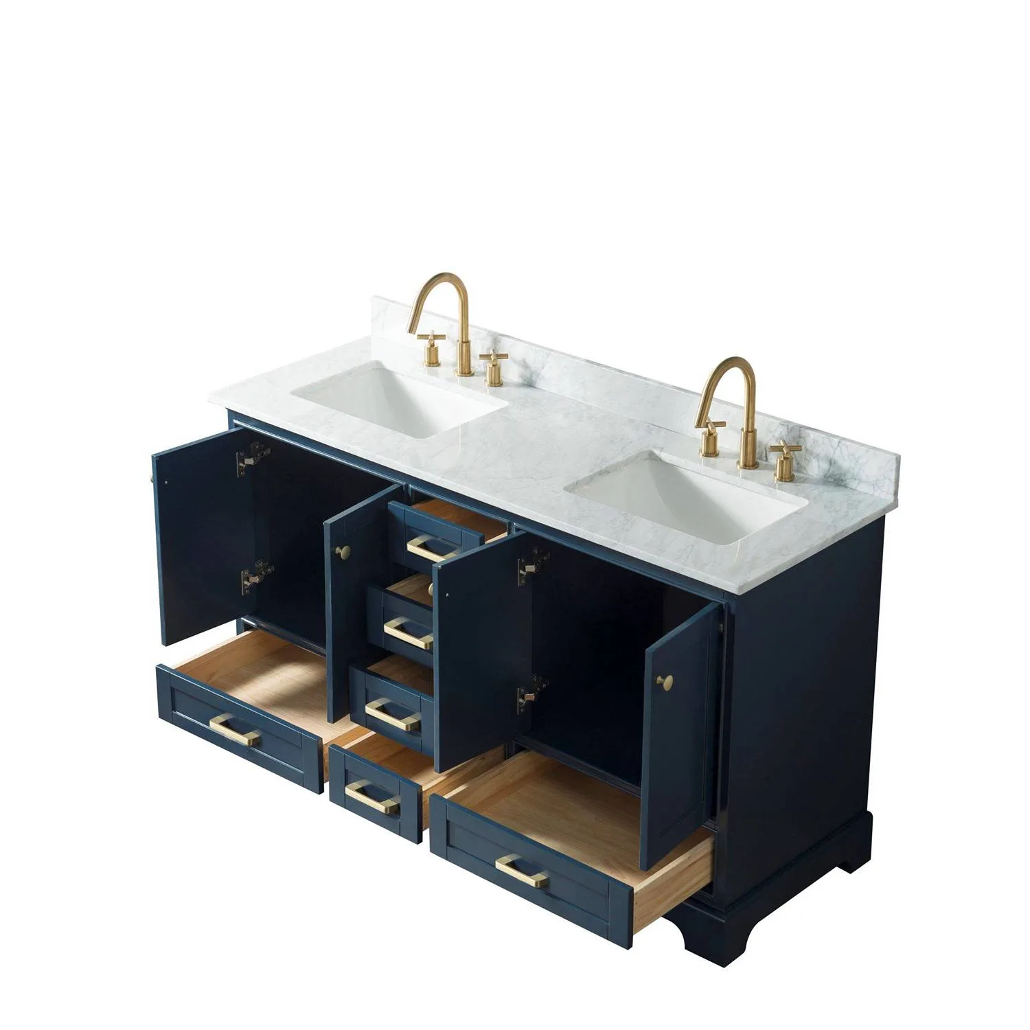 Legion Furniture 60 Inch Carrara White Top Square Basin Vanity Cabinet - image 5