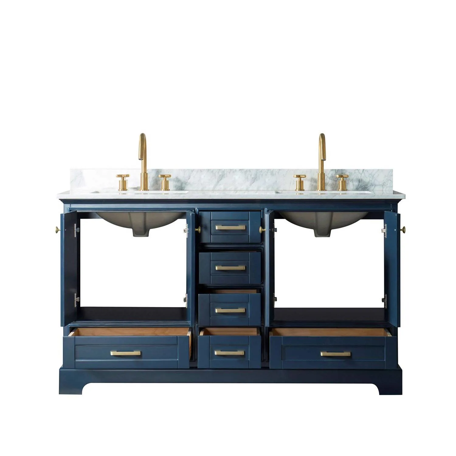 Legion Furniture 60 Inch Carrara White Top Square Basin Vanity Cabinet - image 6