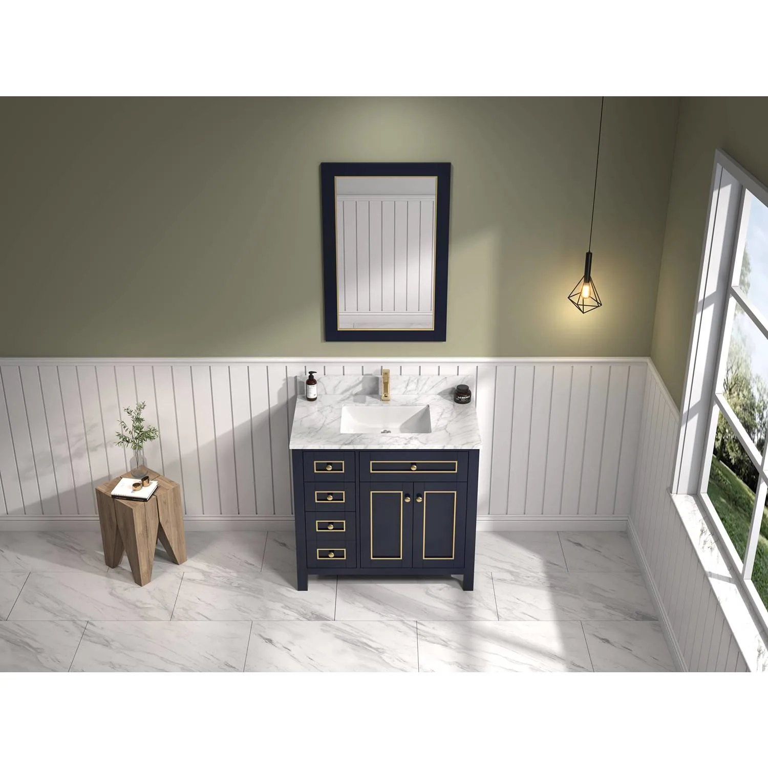 Legion Furniture 36 Inch Carrara White Top Ceramic Sink Vanity Cabinet - image 2