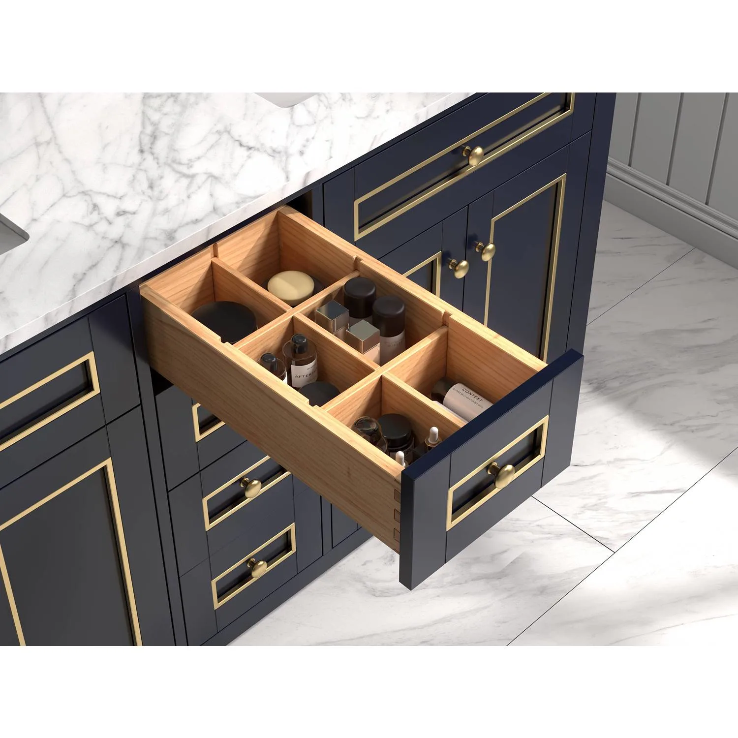 Legion Furniture 60 Inch Carrara White Top Ceramic Sink Vanity Cabinet - image 2