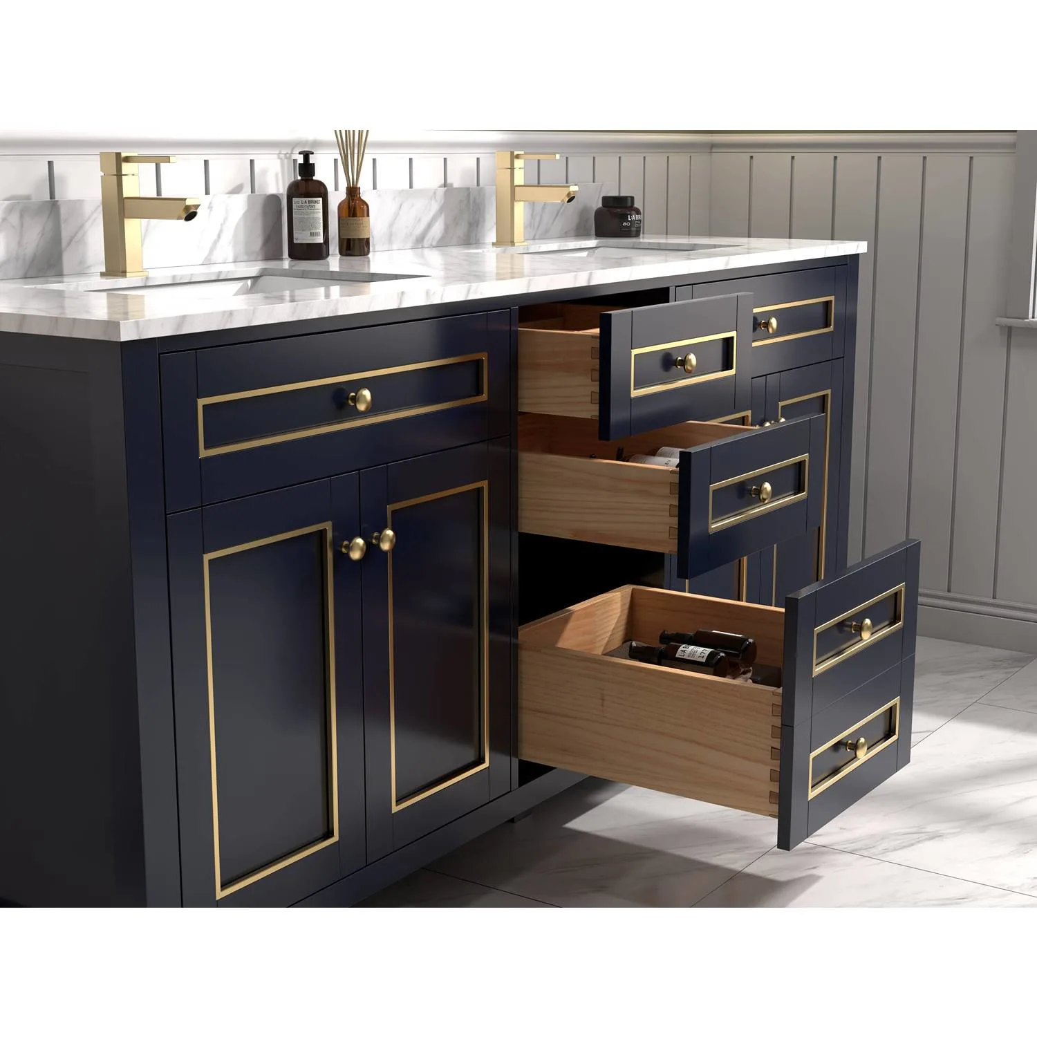 Legion Furniture 72 Inch Carrara White Top Ceramic Sink Vanity Cabinet - image 4