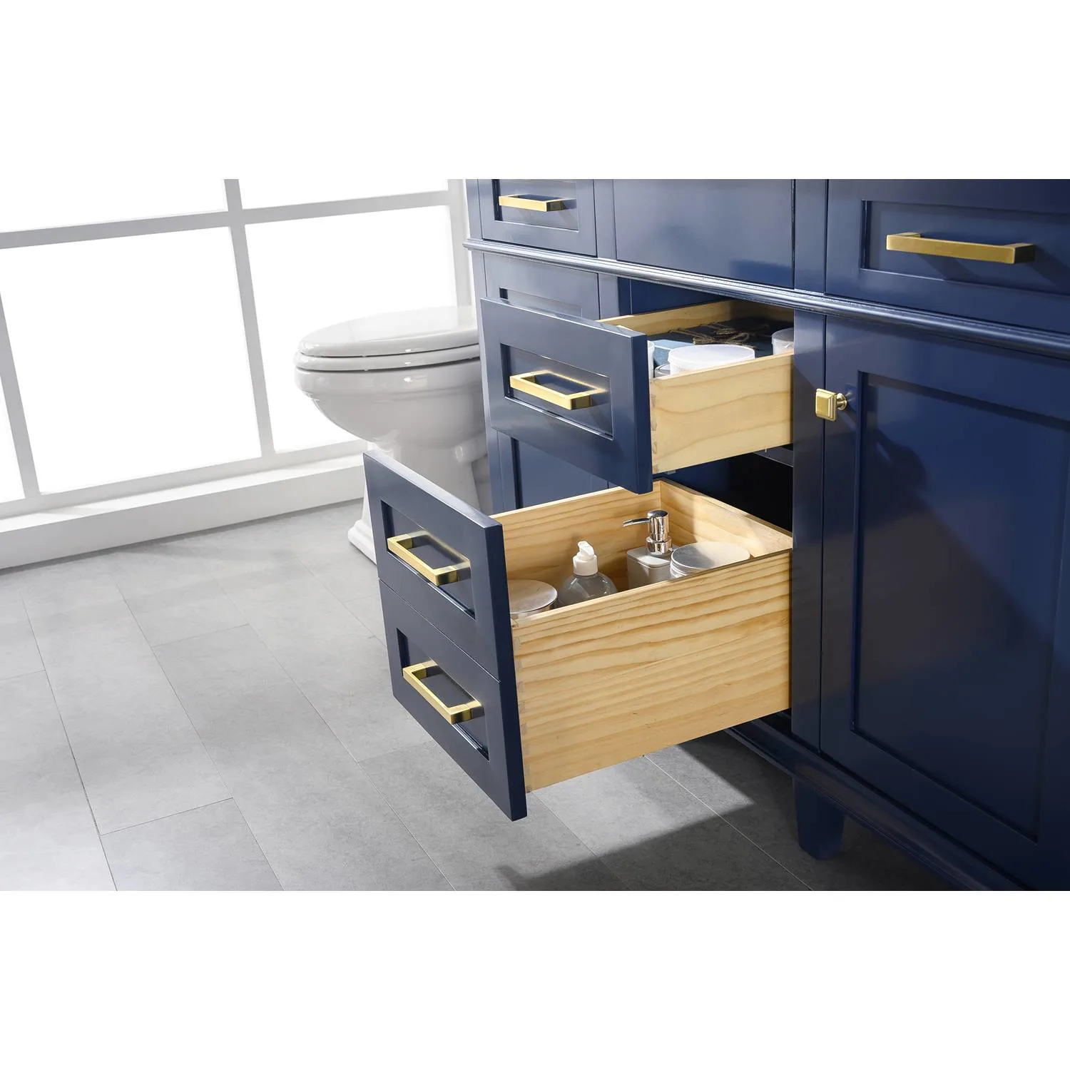 Legion Furniture 54 Inch Carrara White Top Double Sink Vanity Cabinet - image 13