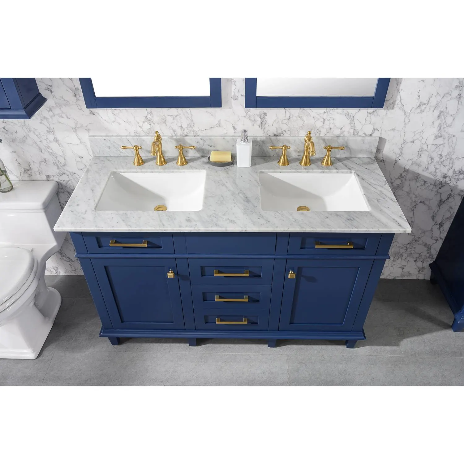 Legion Furniture 54 Inch Carrara White Top Double Sink Vanity Cabinet - image 17