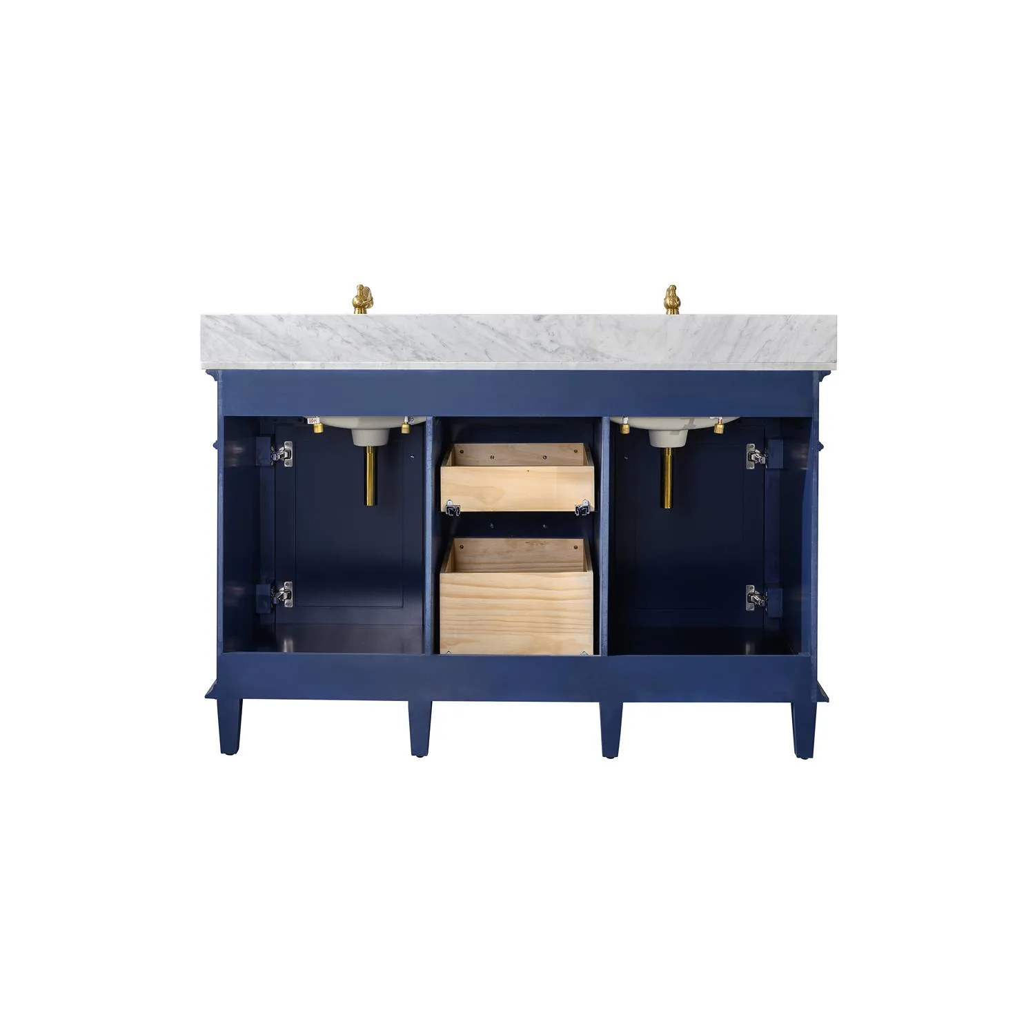 Legion Furniture 54 Inch Carrara White Top Double Sink Vanity Cabinet - image 3